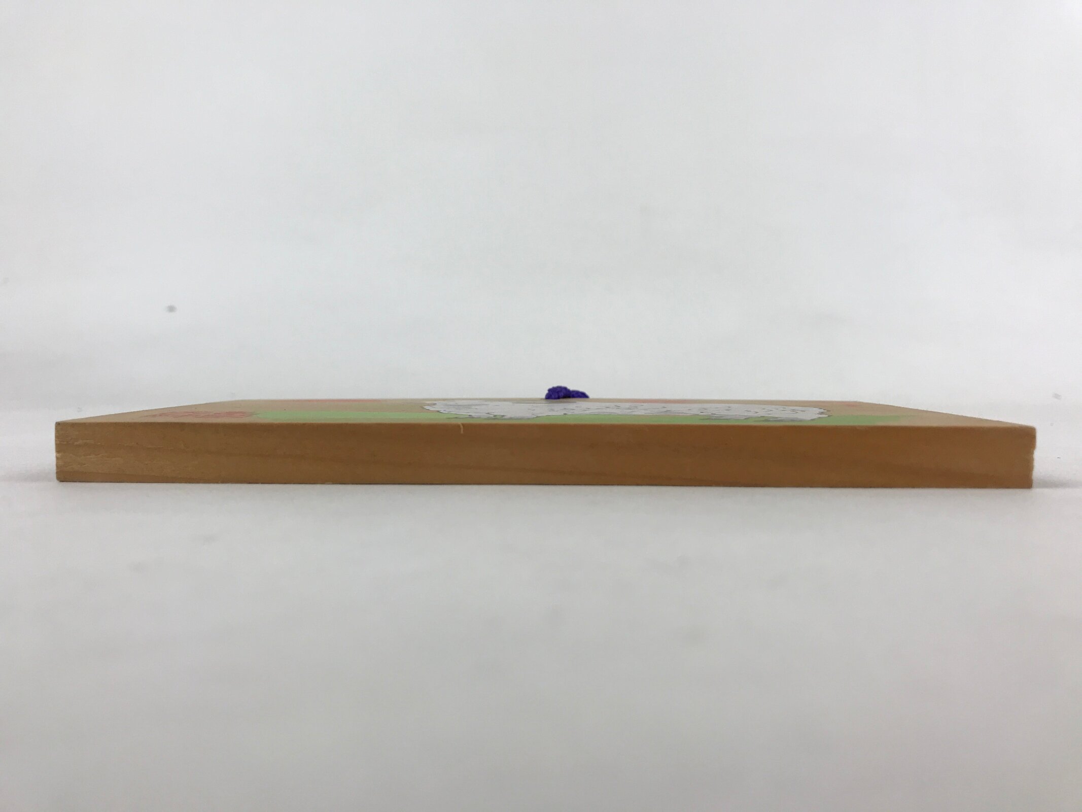 Japanese Wooden Shrine Plaque Ema Vtg Shinto Hanging Wish Zodiac Sheep EM1