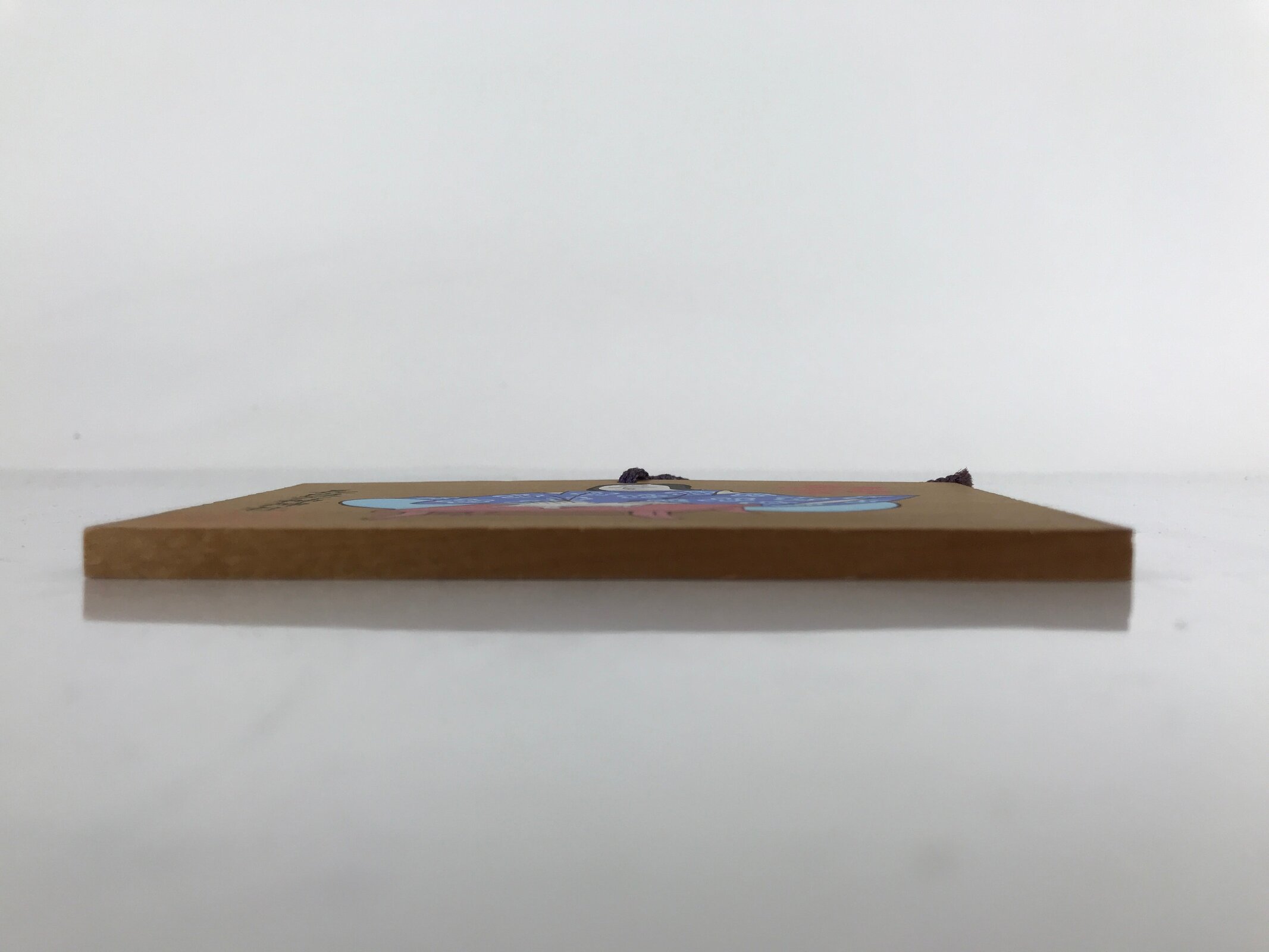 Japanese Wooden Shrine Plaque Ema Vtg Woman Reading Hanging Wish Shinto EM45