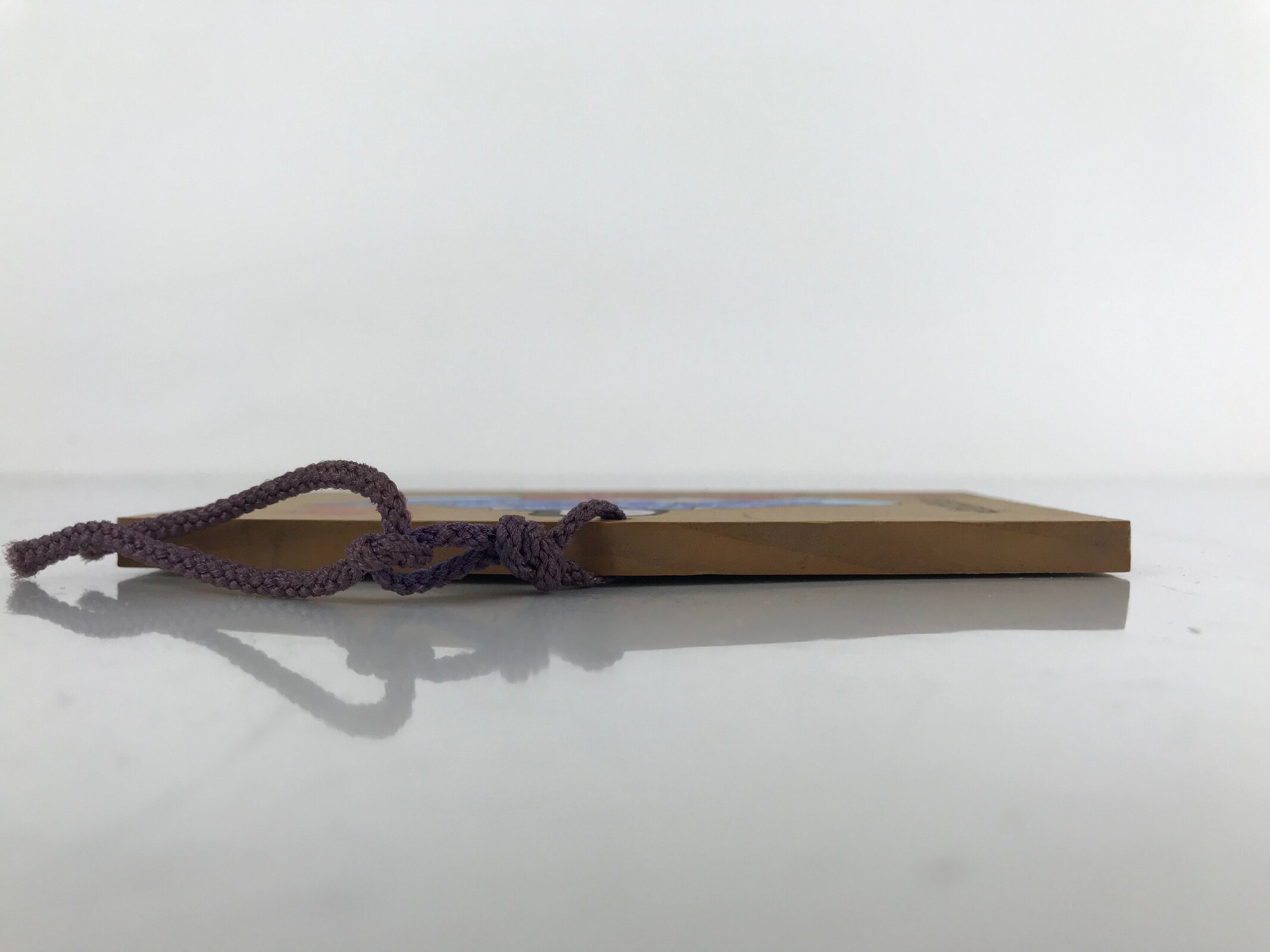 Japanese Wooden Shrine Plaque Ema Vtg Woman Reading Hanging Wish Shinto EM45