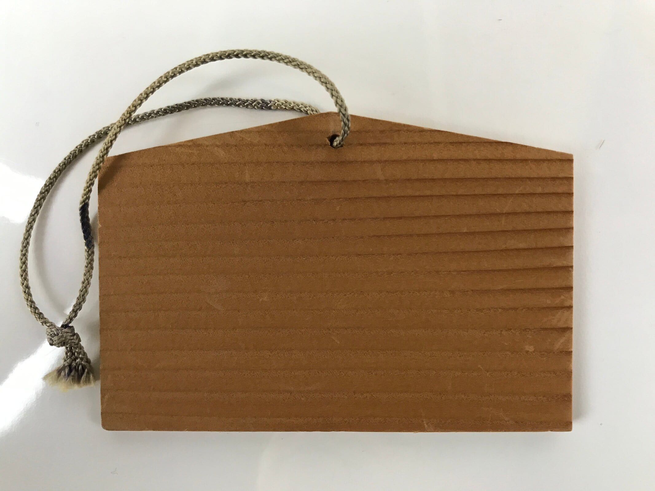 Japanese Wooden Shrine Plaque Ema Vtg Zodiac Ox Hanging Wish Shinto EM34