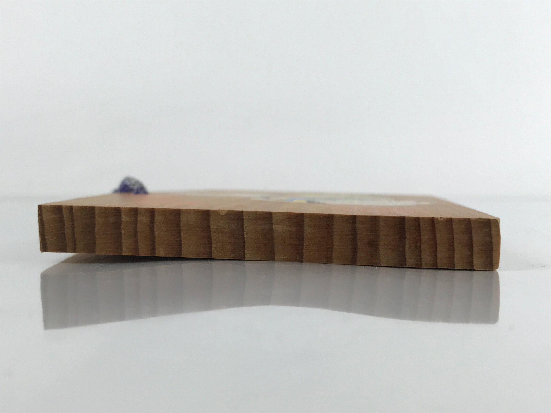 Japanese Wooden Shrine Plaque Ema Vtg Zodiac Rabbit Hanging Wish Shinto EM29