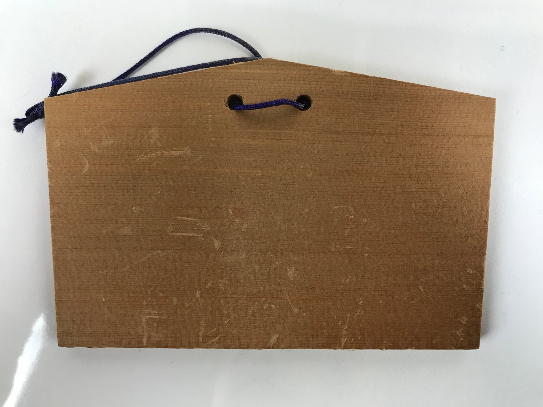 Japanese Wooden Shrine Plaque Ema Vtg Zodiac Rabbit Hanging Wish Shinto EM48