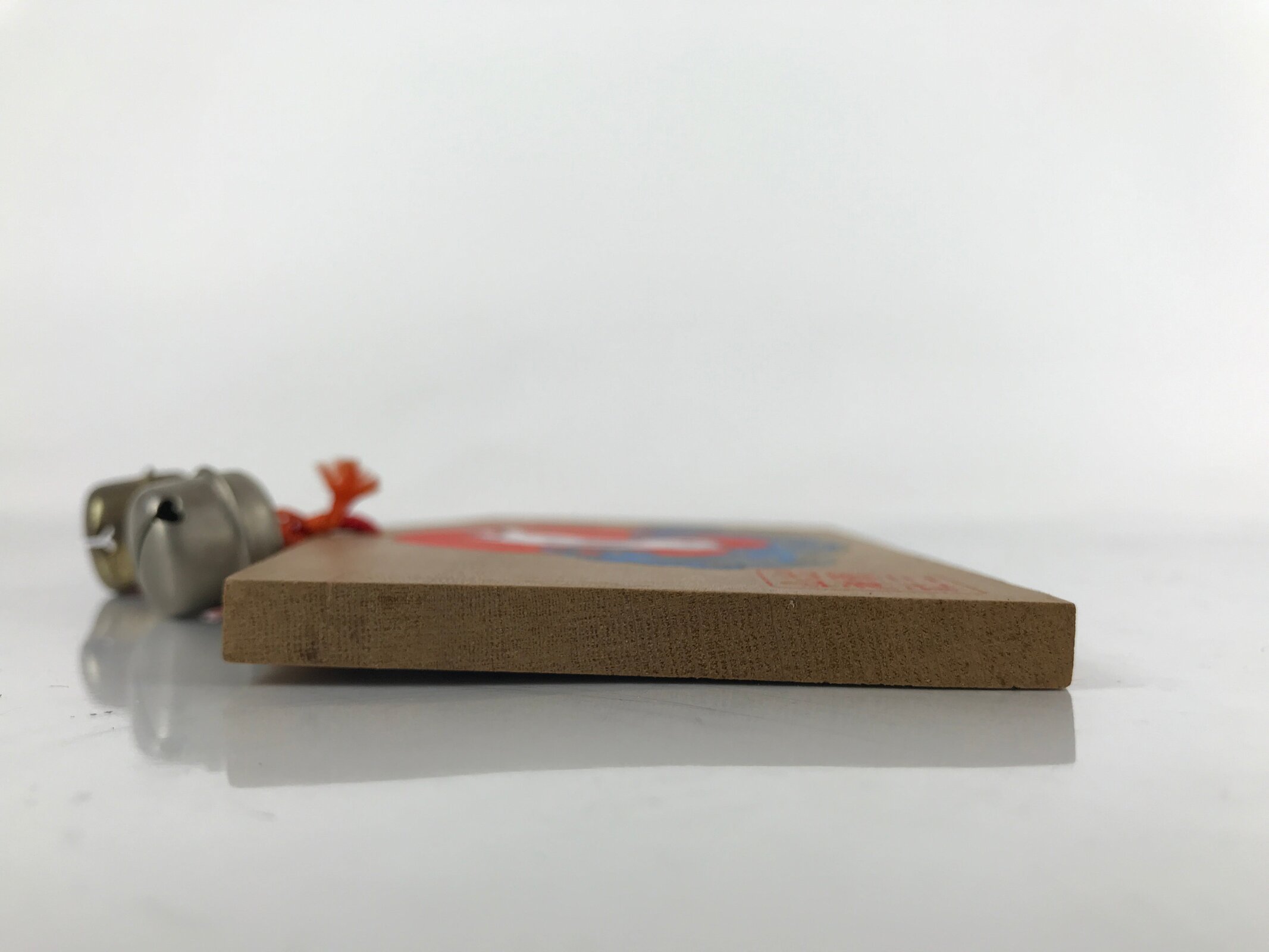 Japanese Wooden Shrine Plaque Ema Vtg Zodiac Rabbit Sun Wave Bells EM85