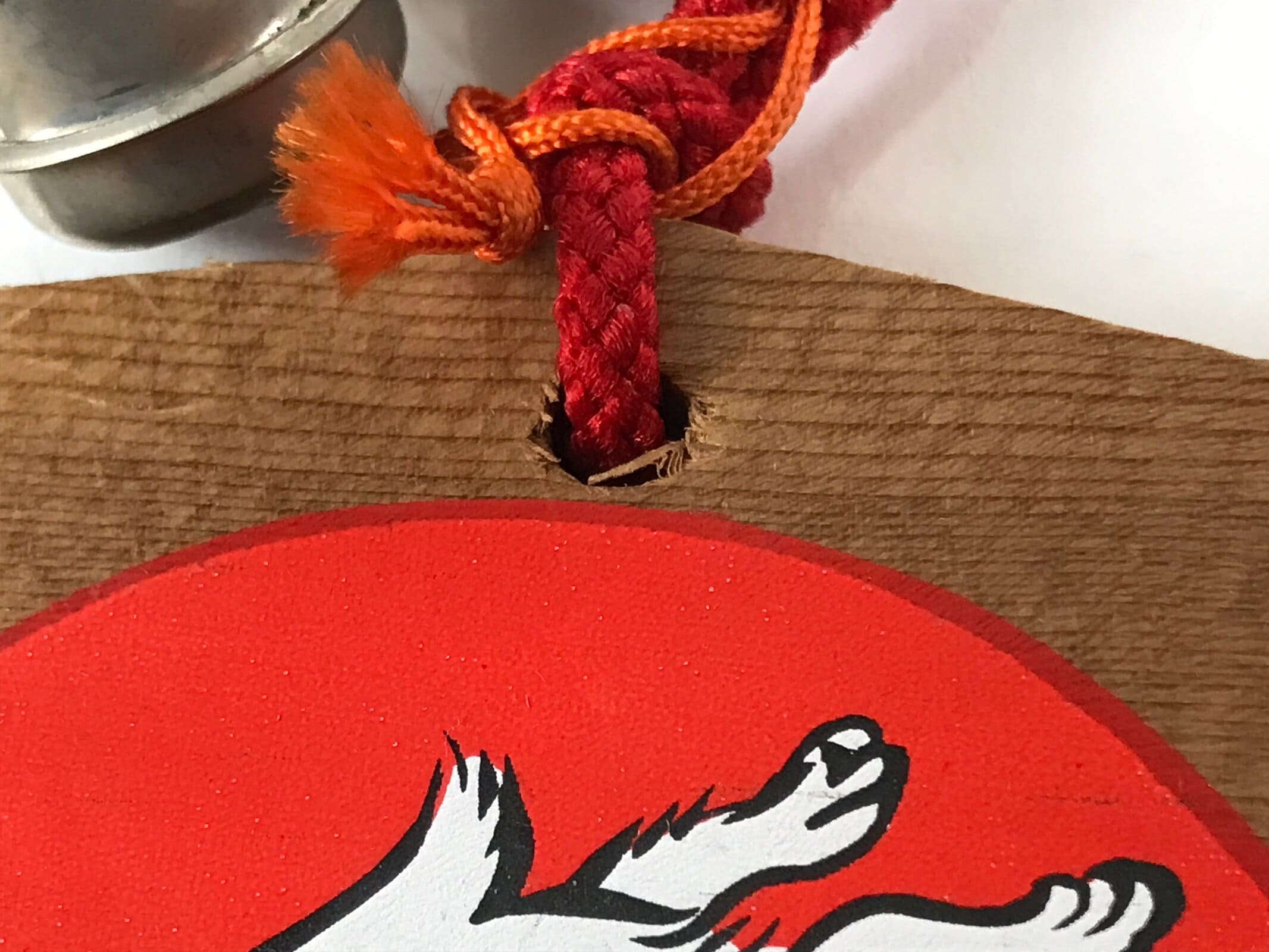 Japanese Wooden Shrine Plaque Ema Vtg Zodiac Rabbit Sun Wave Bells EM85