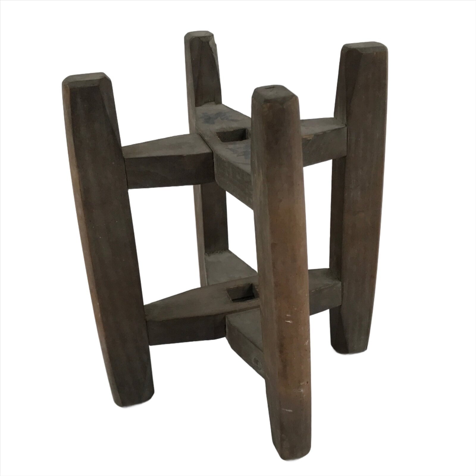 Japanese Wooden Silk Thread Spool Itomaki Vtg Bobbin Frame Spinning Wheel JK677