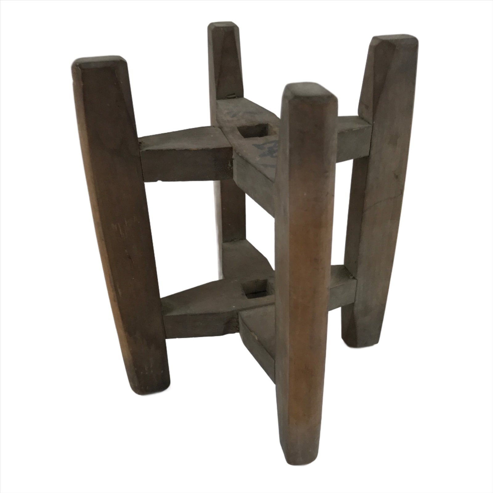 Japanese Wooden Silk Thread Spool Itomaki Vtg Bobbin Frame Spinning Wheel JK678