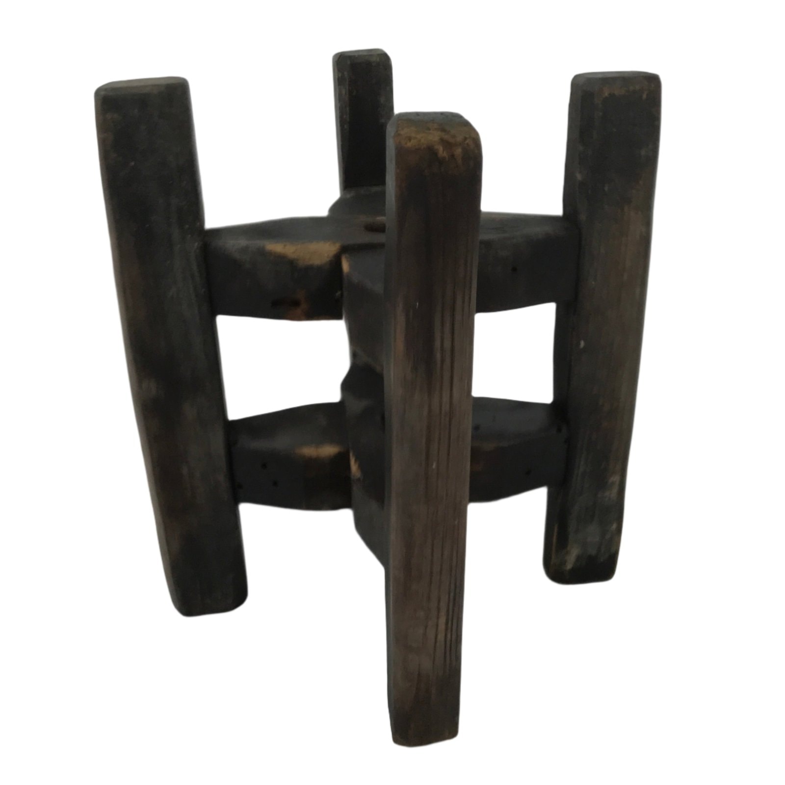 Japanese Wooden Silk Thread Spool Itomaki Vtg Bobbin Frame Spinning Wheel JK818