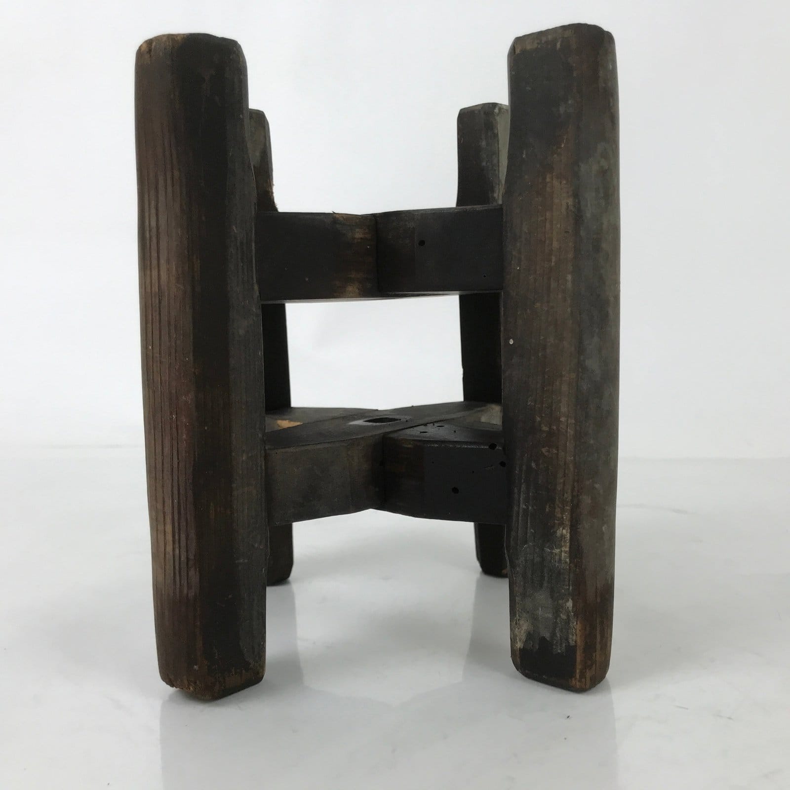 Japanese Wooden Silk Thread Spool Itomaki Vtg Bobbin Frame Spinning Wheel JK818