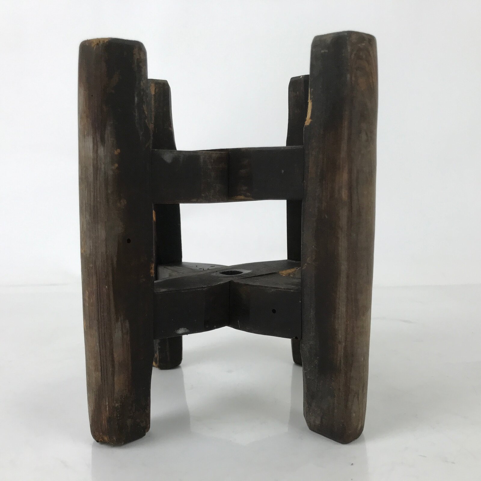 Japanese Wooden Silk Thread Spool Itomaki Vtg Bobbin Frame Spinning Wheel JK818