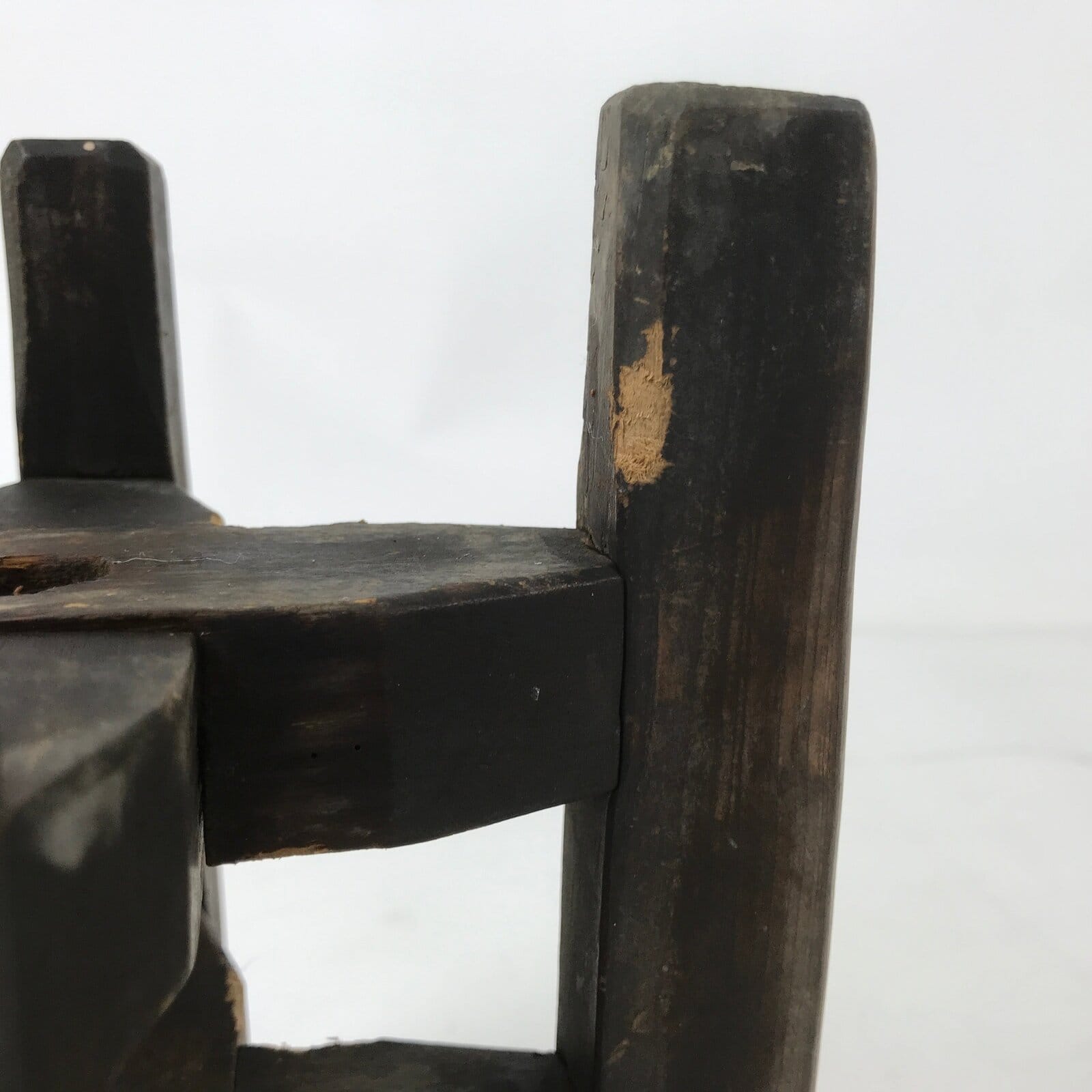 Japanese Wooden Silk Thread Spool Itomaki Vtg Bobbin Frame Spinning Wheel JK818