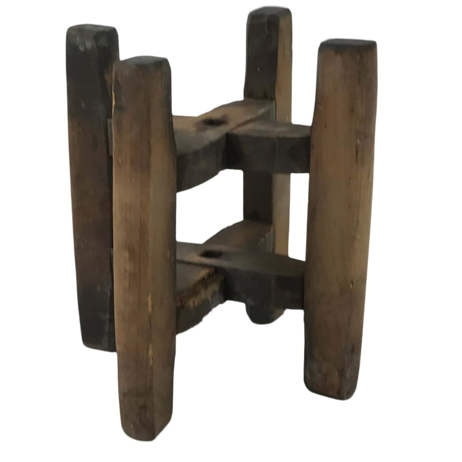 Japanese Wooden Silk Thread Spool Itomaki Vtg Bobbin Frame Spinning Wheel JK820