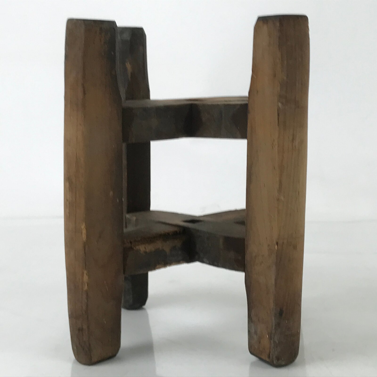 Japanese Wooden Silk Thread Spool Itomaki Vtg Bobbin Frame Spinning Wheel JK820