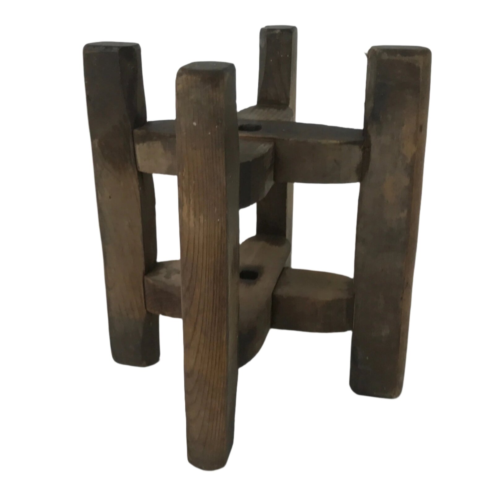 Japanese Wooden Silk Thread Spool Itomaki Vtg Bobbin Frame Spinning Wheel JK822