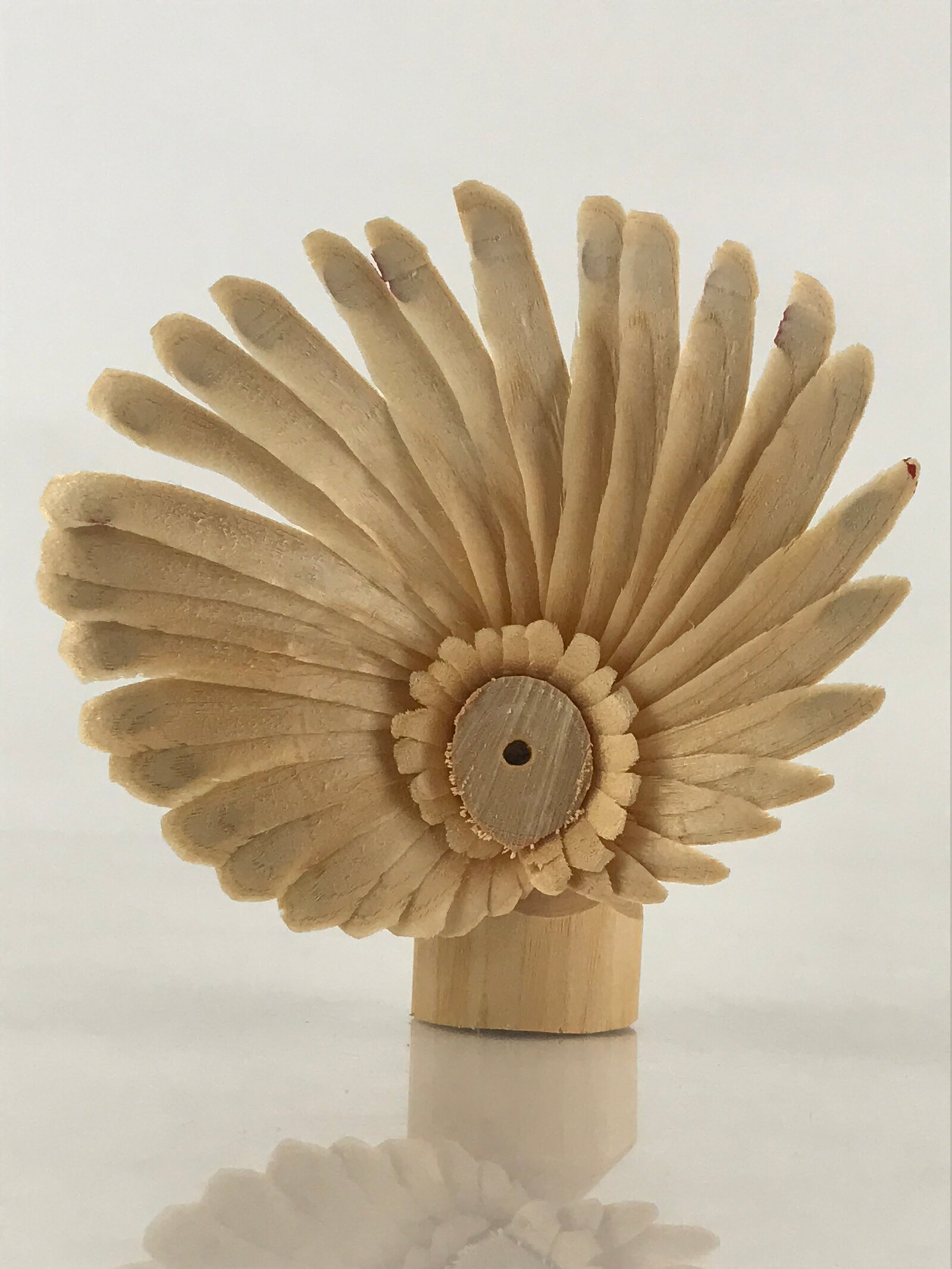 Japanese Wooden Small Peacock Figurine Sasano Ittobori Vtg Local Craft Toys JK49