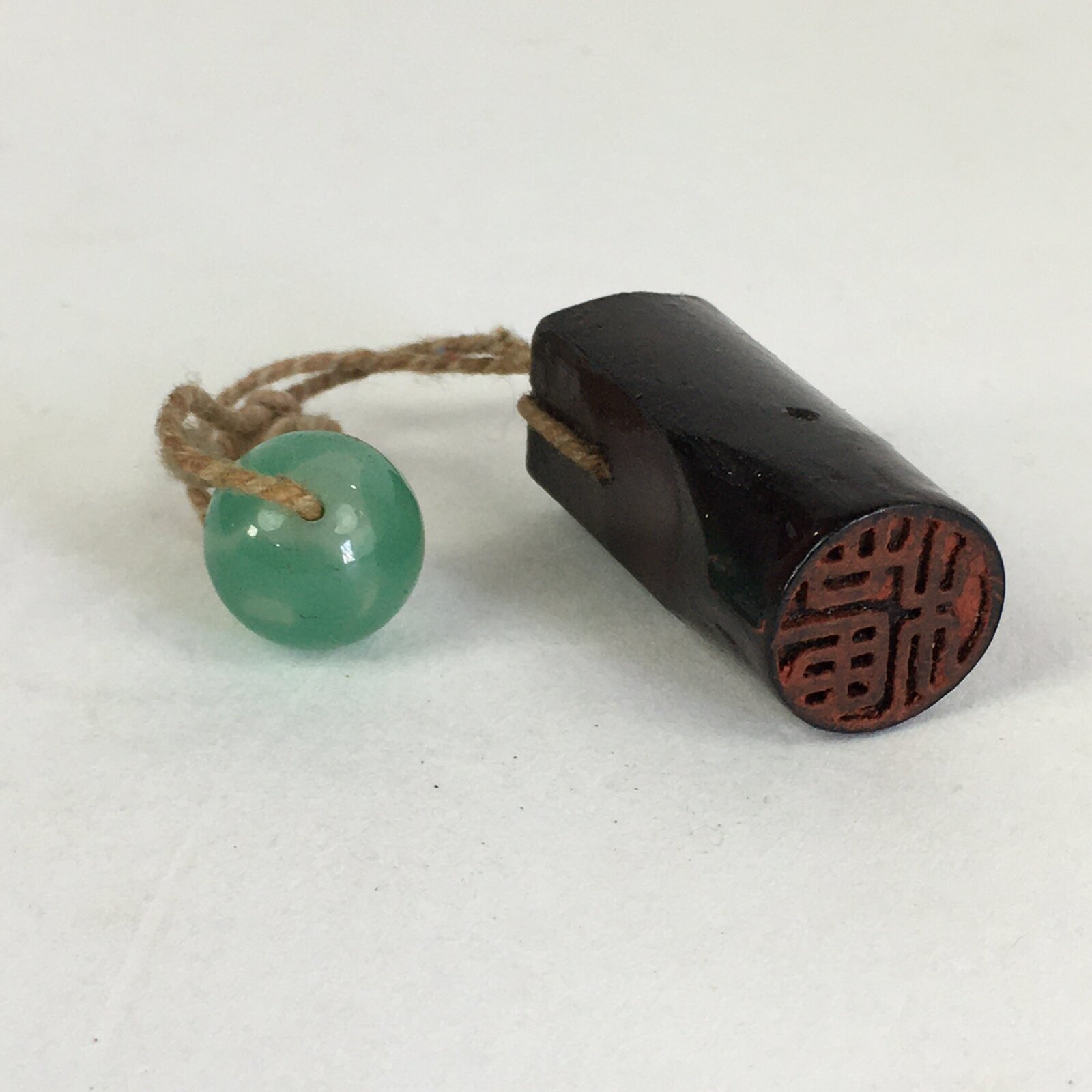 Japanese Wooden Stamp Family Name Vtg Carved Inkan Black Hanko HS93