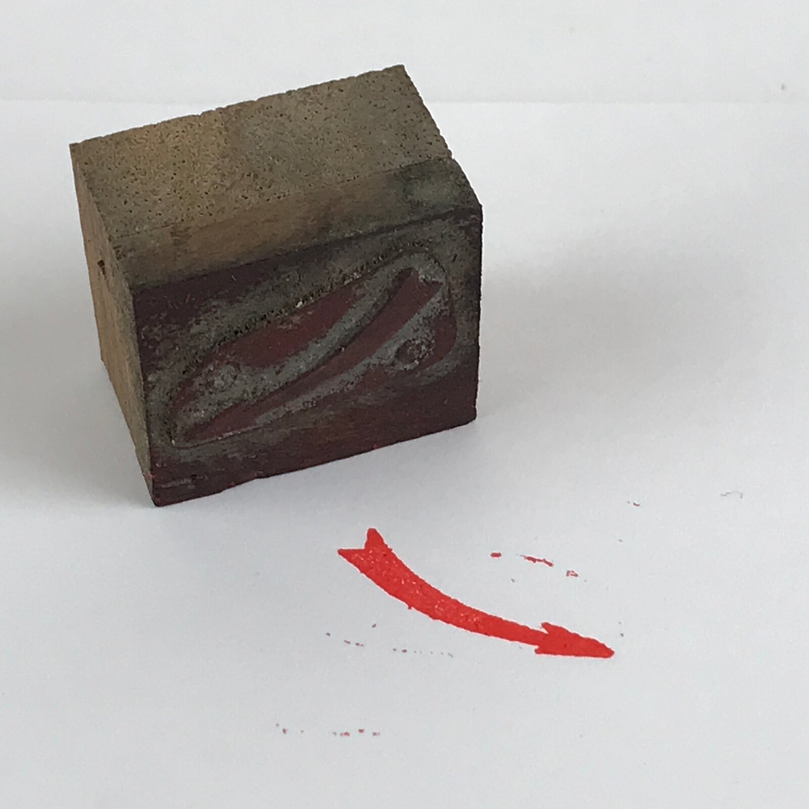 Japanese Wooden Stamp Hanko Inkan Directing Arrow Metal Seal Office Supplies HS1