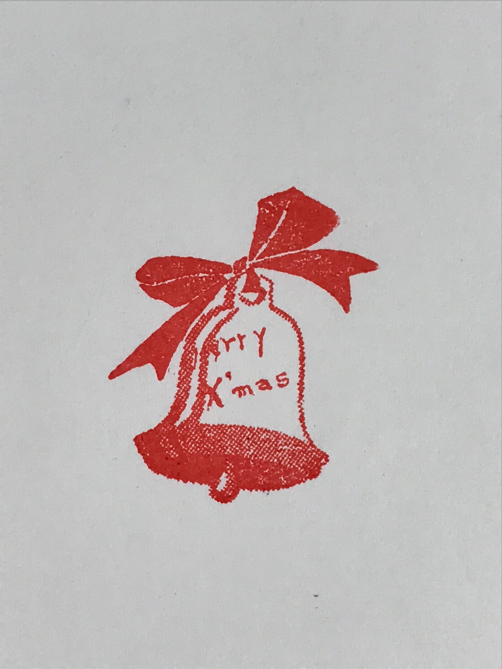 Japanese Wooden Stamp Hanko Inkan Kanji Vtg Metal Seal Merry X'mas Bell HS110