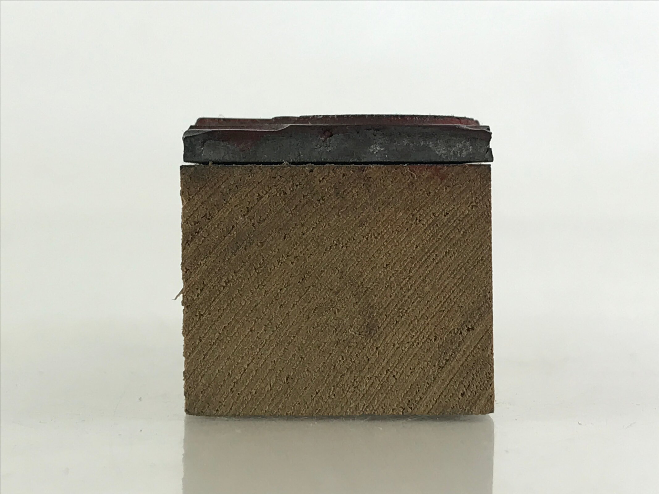 Japanese Wooden Stamp Hanko Inkan Vtg Metal Cherry Blossom Trees HS161