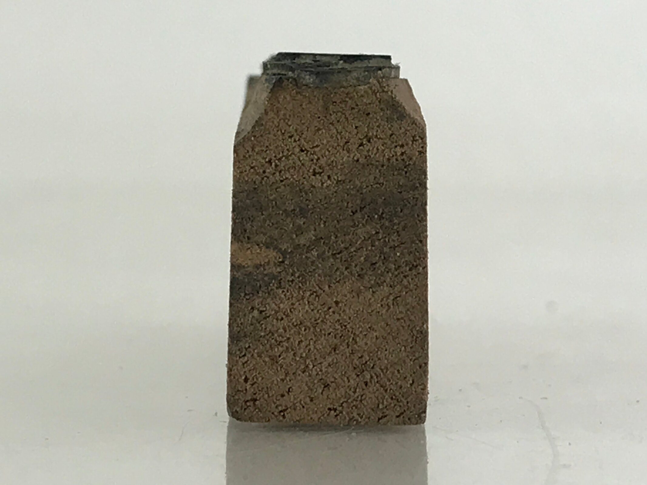 Japanese Wooden Stamp Hanko Inkan Vtg Metal Cosmetics Ebisuya Brown HS178