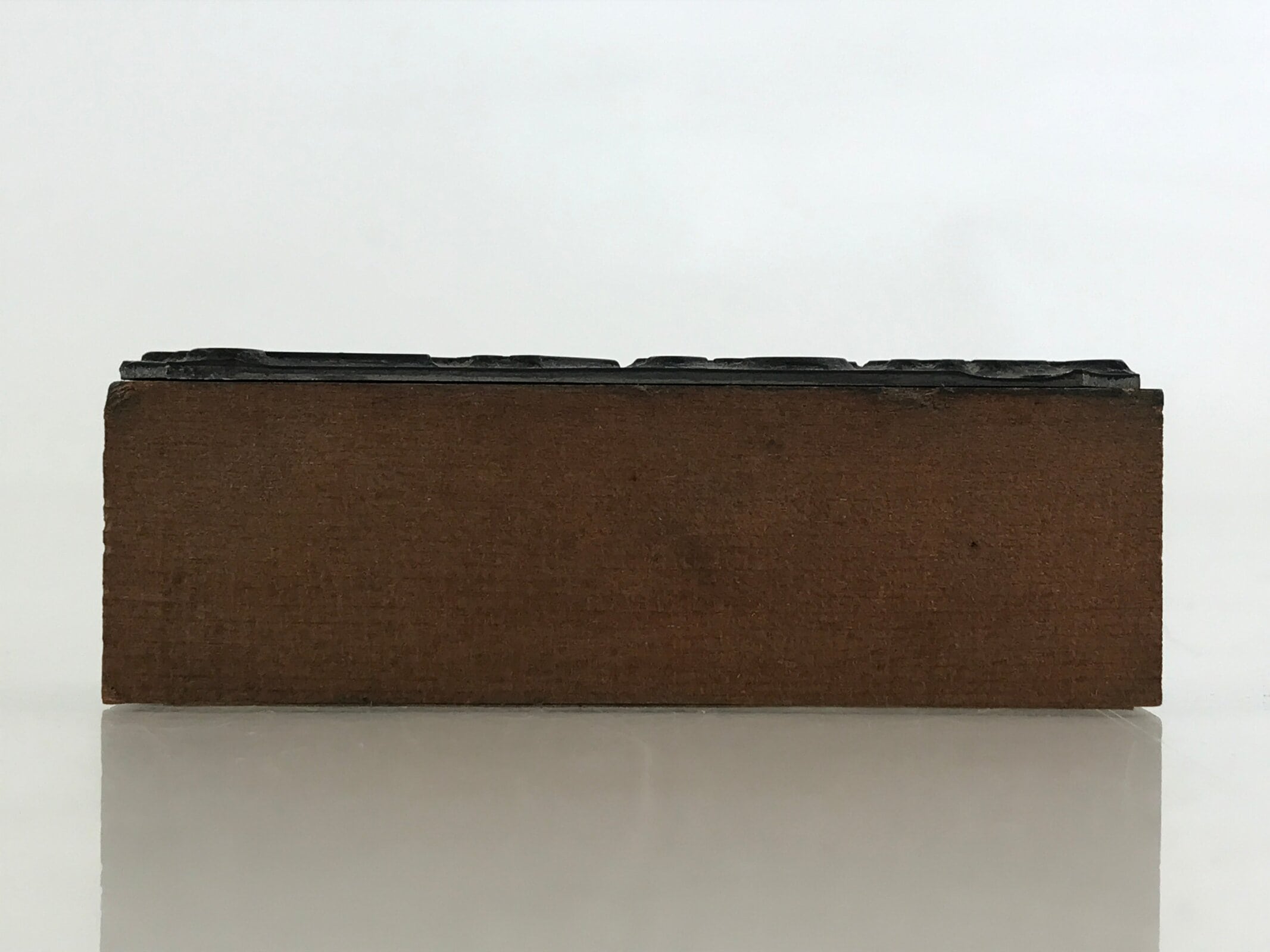 Japanese Wooden Stamp Hanko Inkan Vtg Metal Kanji Design Otefuki HS169