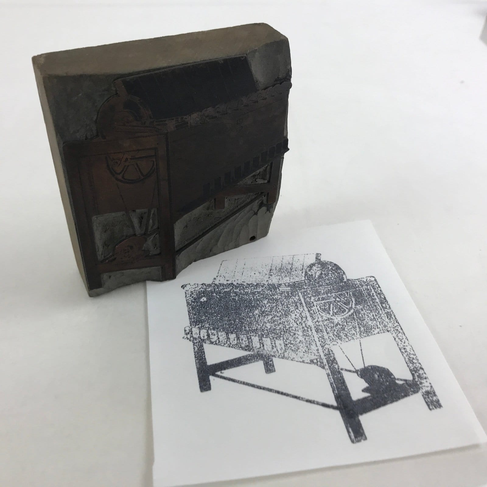 Japanese Wooden Stamp Hanko Inkan Vtg Metal Seal Loom Weaving Machine HS139