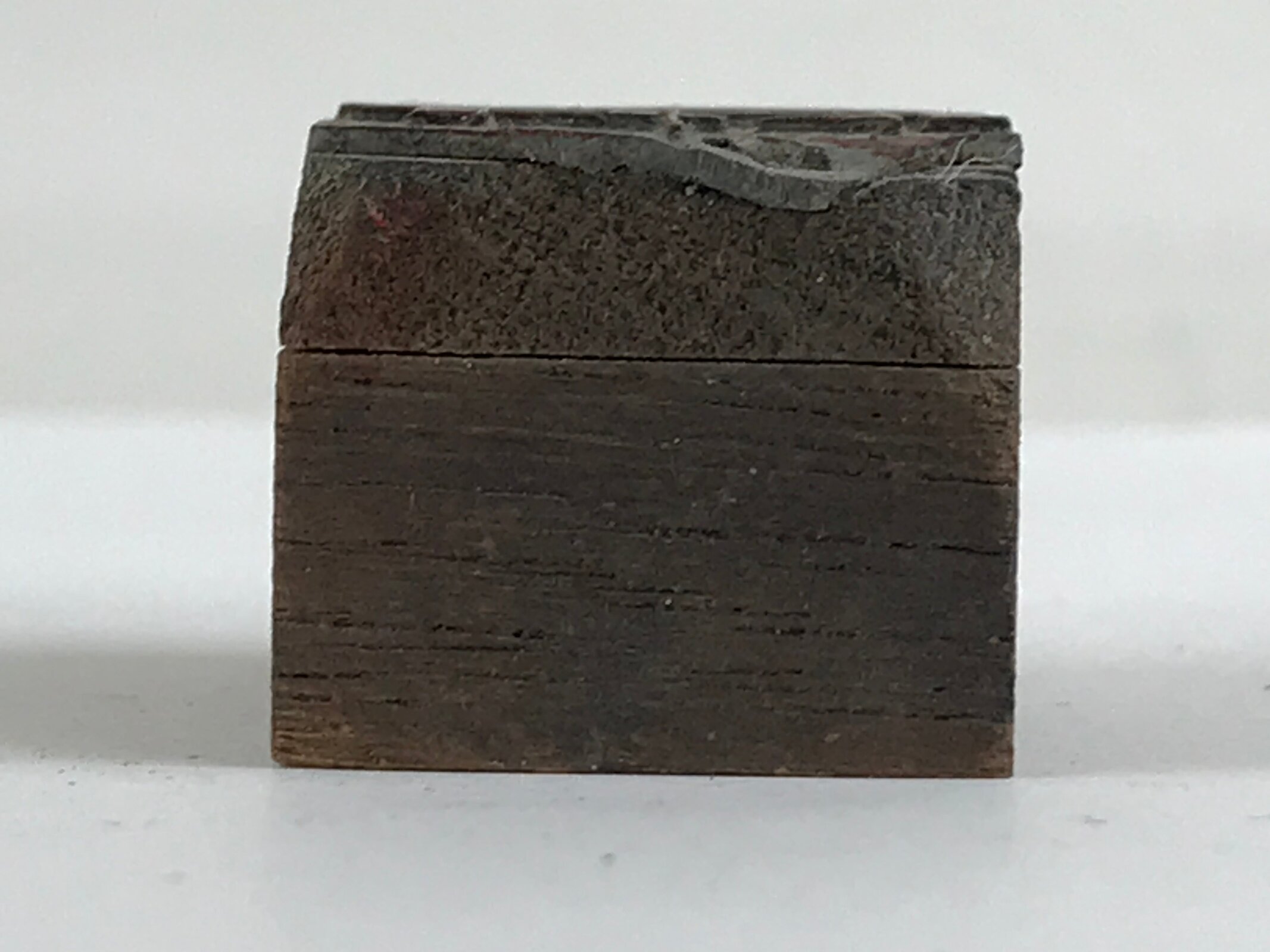 Japanese Wooden Stamp Hanko Inkan Vtg Metal Seal Textile Products Mark Lines HS1