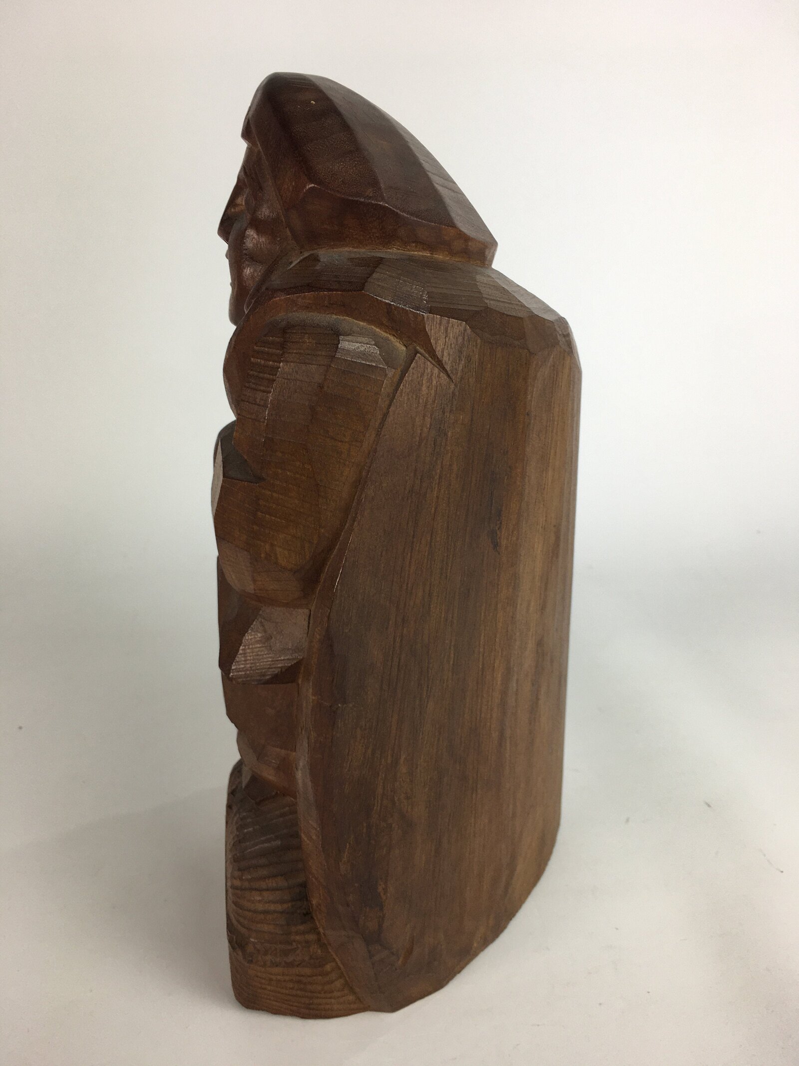 Japanese Wooden Statue Vtg 7 Lucky Gods Daikokuten Wood Carving Brown BD645