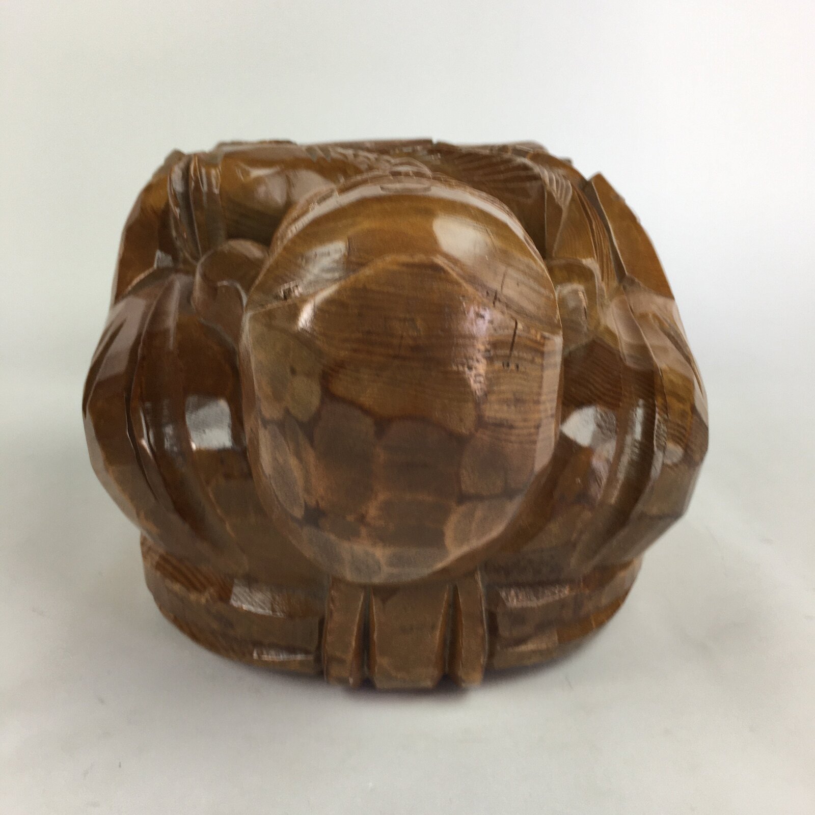 Japanese Wooden Statue Vtg 7 Lucky Gods Ebisu Wood Carving Brown BD677