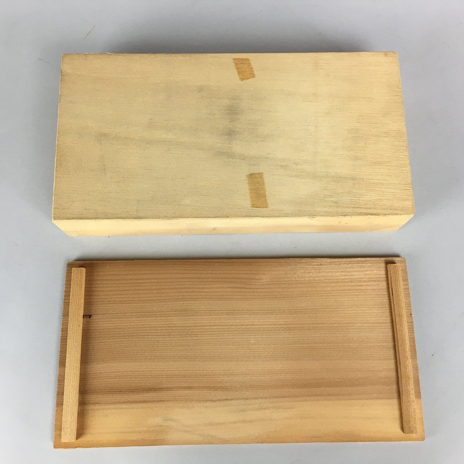 Japanese Wooden Storage 2 Rooms Box Vtg Hako Inside 26x12.7x4cm WB777