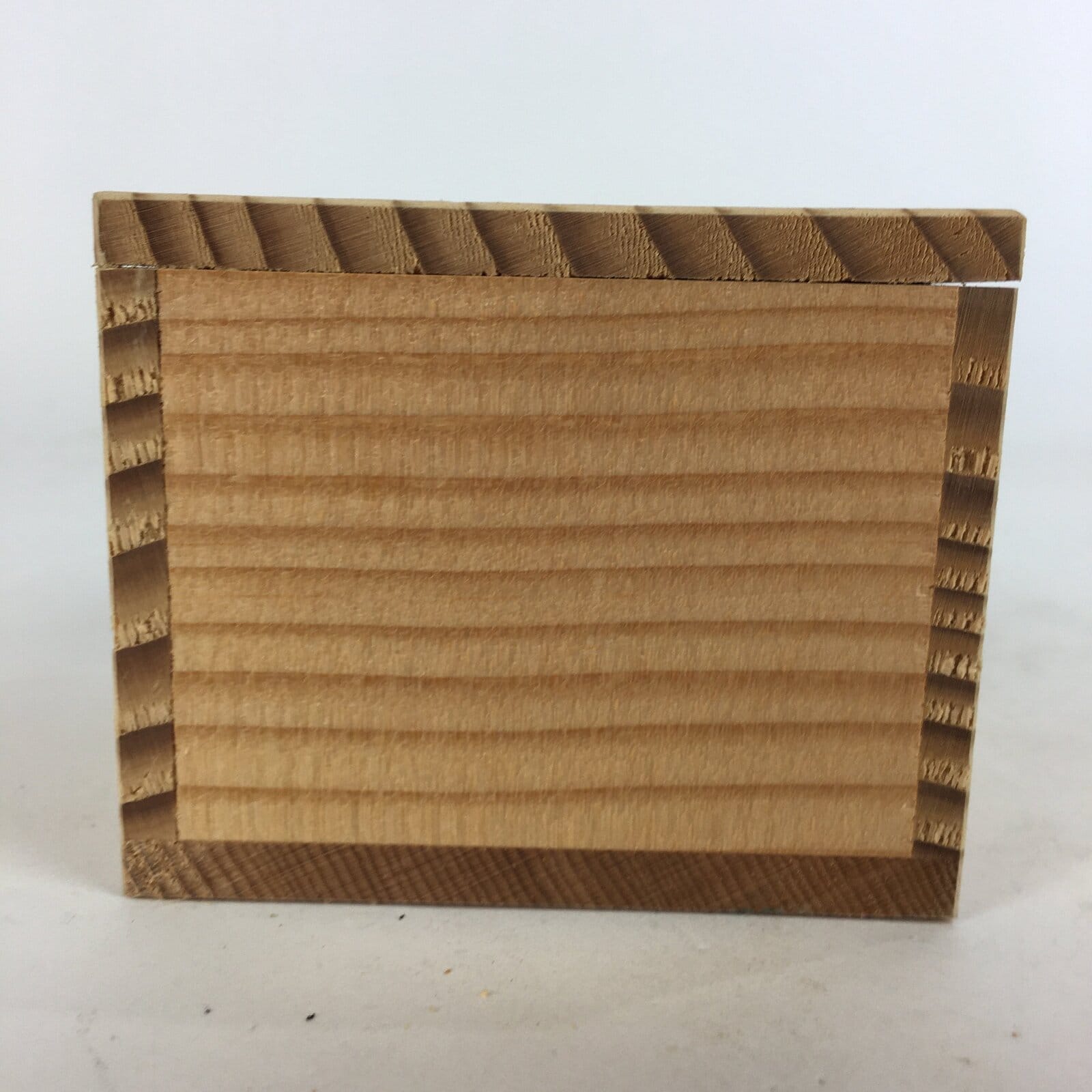 Japanese Wooden Storage Box Pottery Vtg Small Hako Inside 7.1x 6.8x5.2cm WB804