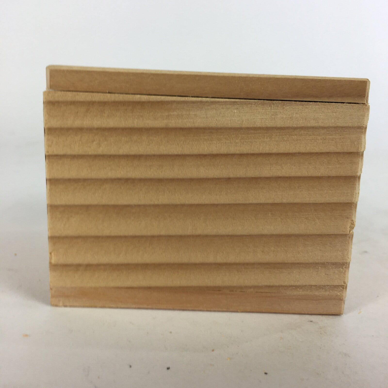 Japanese Wooden Storage Box Pottery Vtg Small Hako Inside 7.1x 6.8x5.2cm WB804