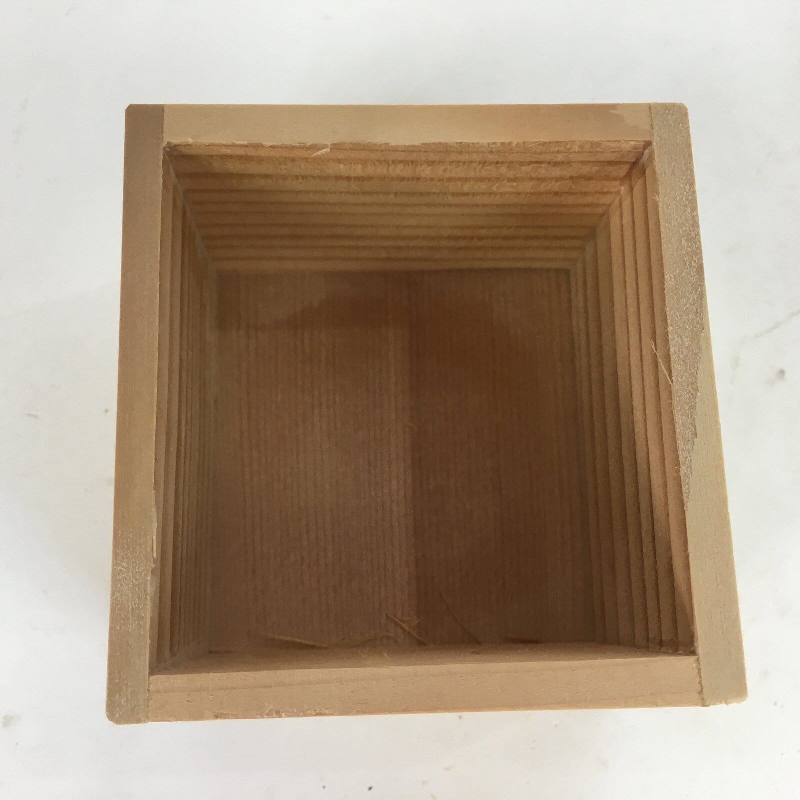 Japanese Wooden Storage Box Pottery Vtg Small Hako Inside 7.1x 6.8x5.2cm WB804