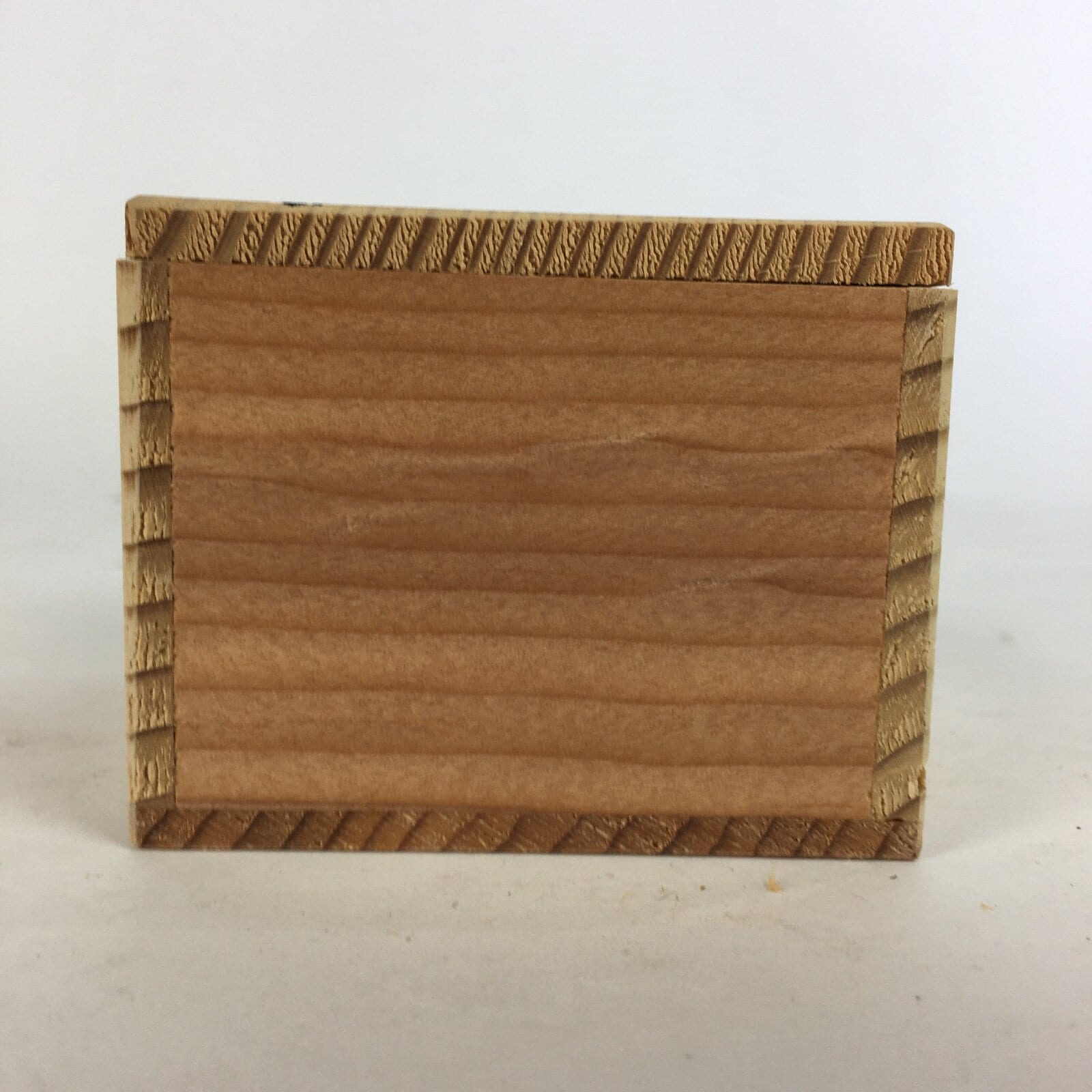 Japanese Wooden Storage Box Pottery Vtg Small Hako Inside 7.1x 6.9x5.3cm WB810