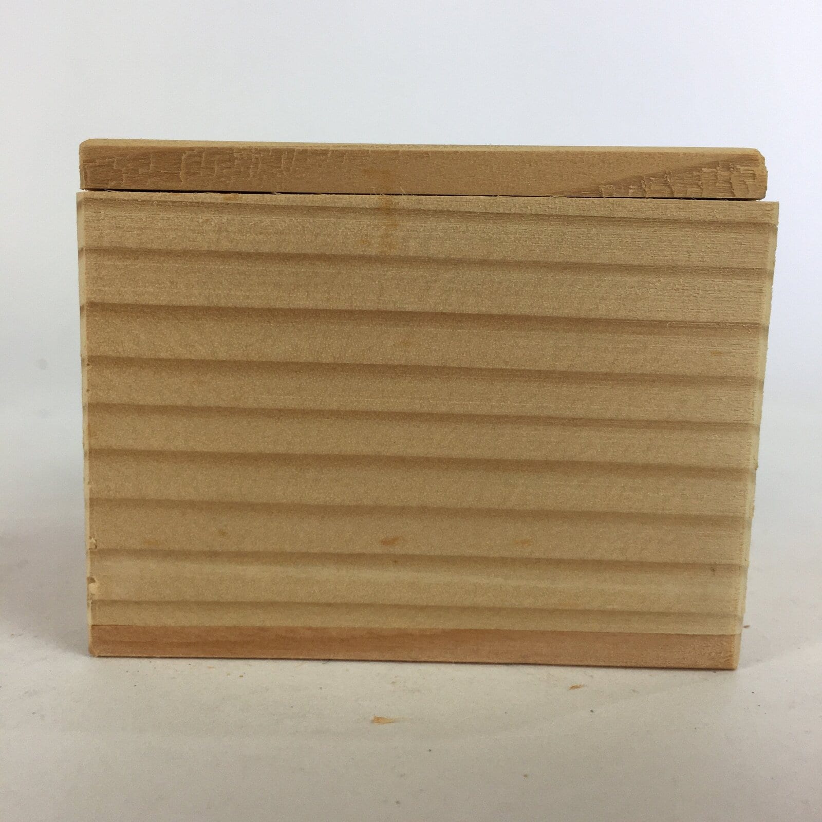 Japanese Wooden Storage Box Pottery Vtg Small Hako Inside 7.1x 6.9x5.3cm WB810