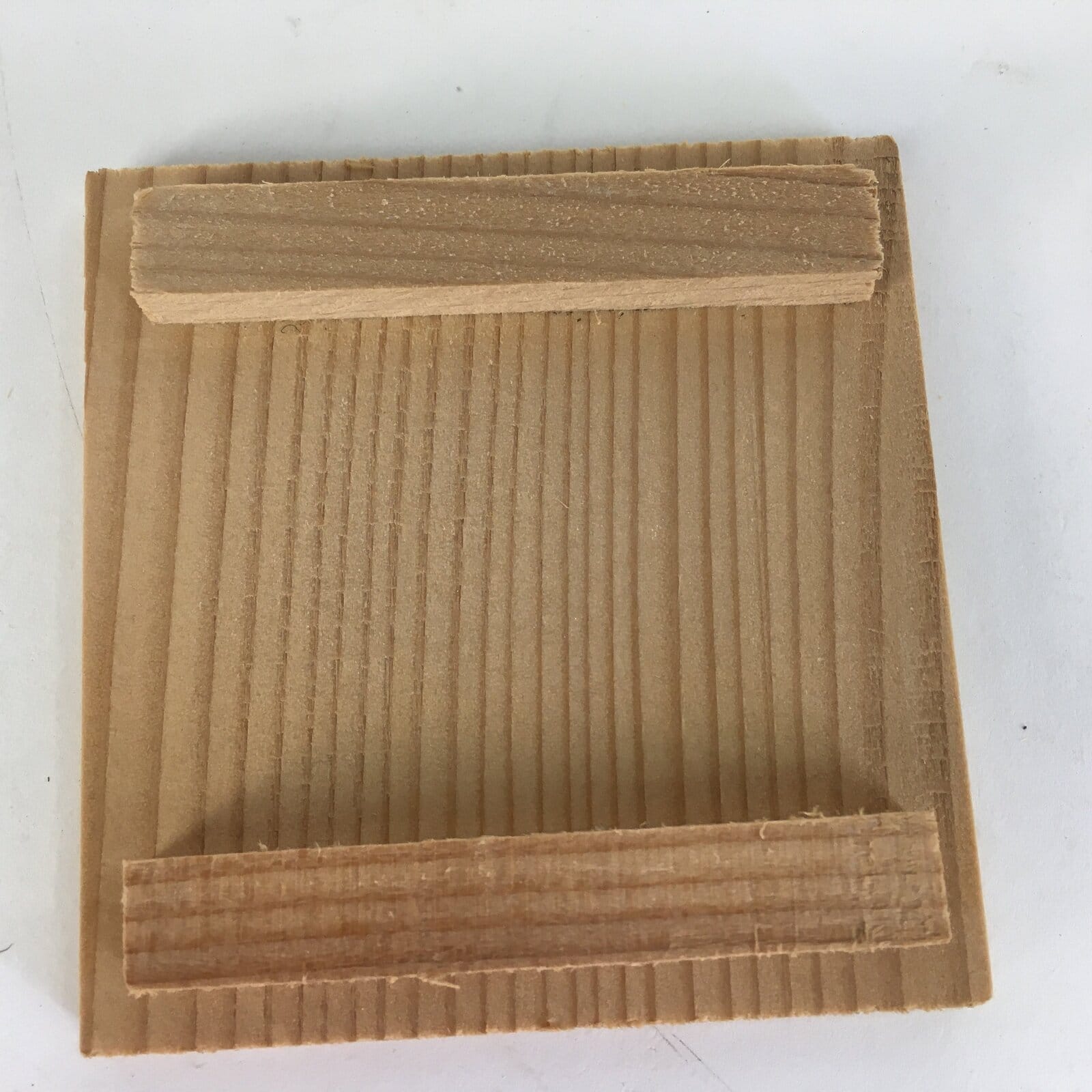 Japanese Wooden Storage Box Pottery Vtg Small Hako Inside 7.1x 6.9x5.3cm WB810