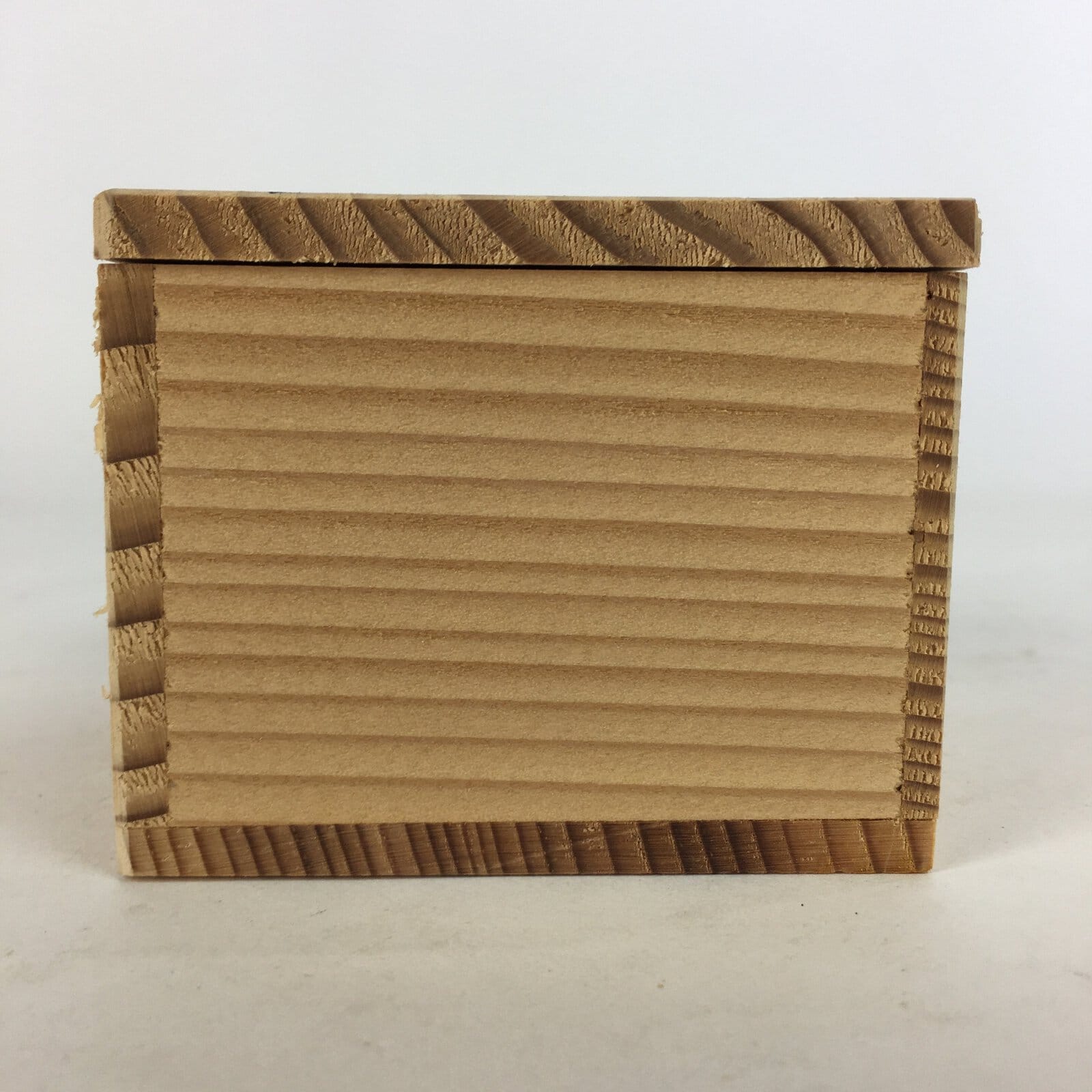 Japanese Wooden Storage Box Pottery Vtg Small Hako Inside 7.2x 6.8x5.3cm WB808