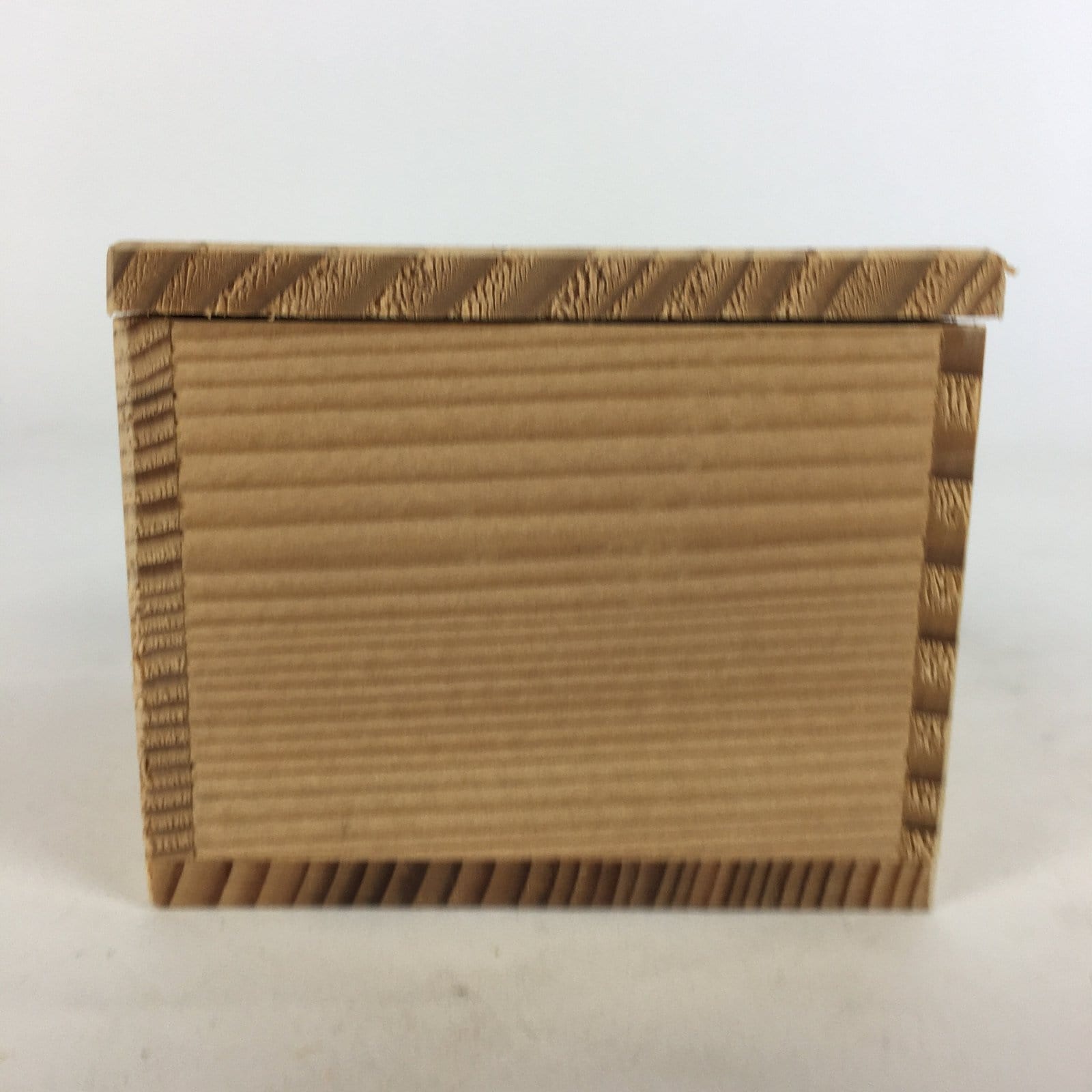 Japanese Wooden Storage Box Pottery Vtg Small Hako Inside 7.2x 6.8x5.3cm WB808