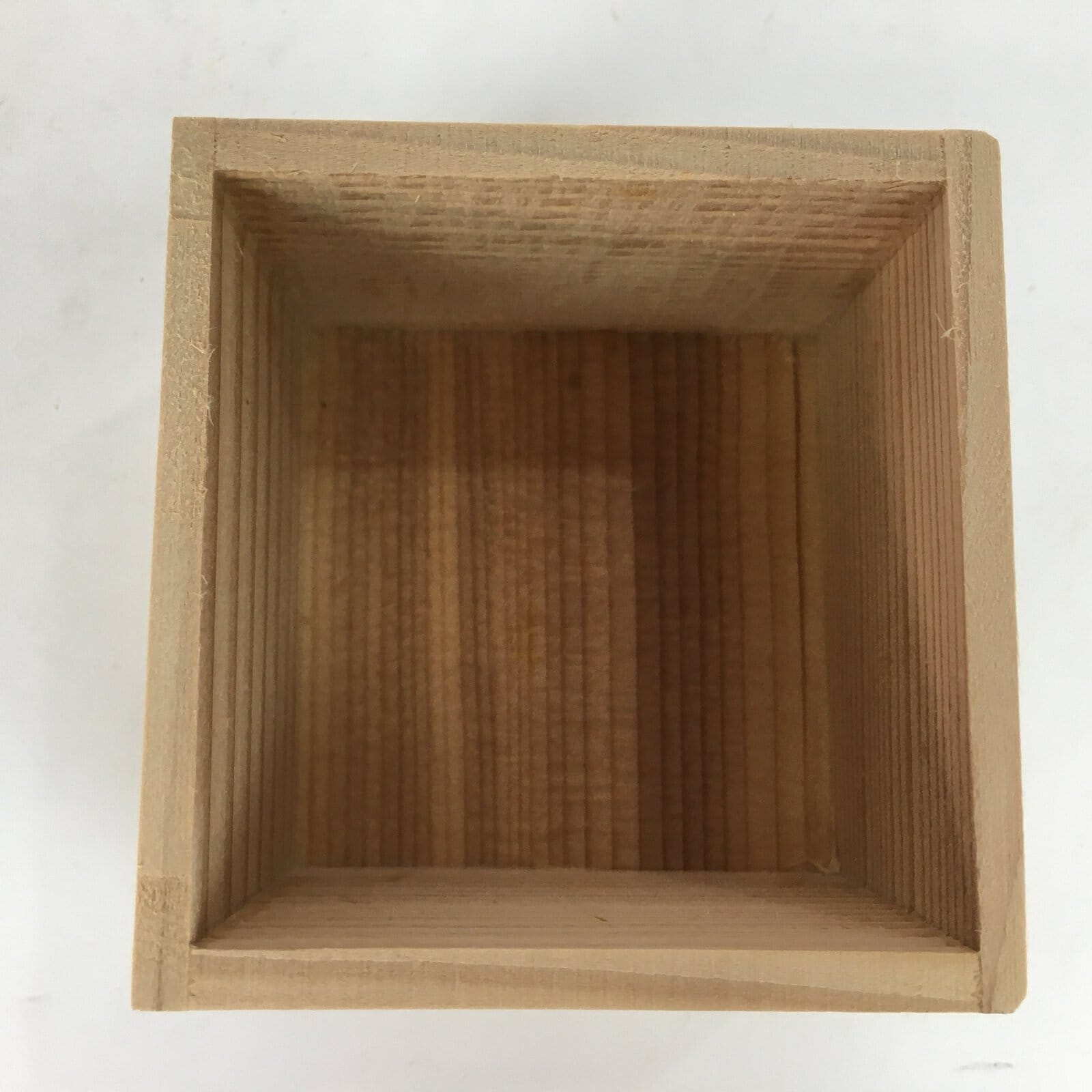 Japanese Wooden Storage Box Pottery Vtg Small Hako Inside 7.2x 6.8x5.3cm WB808