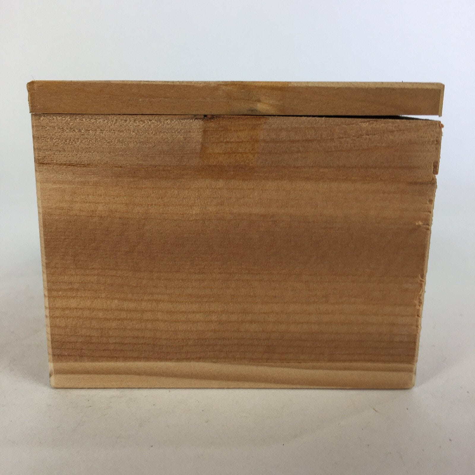 Japanese Wooden Storage Box Pottery Vtg Small Hako Inside 7x 6.9x5.4cm WB811