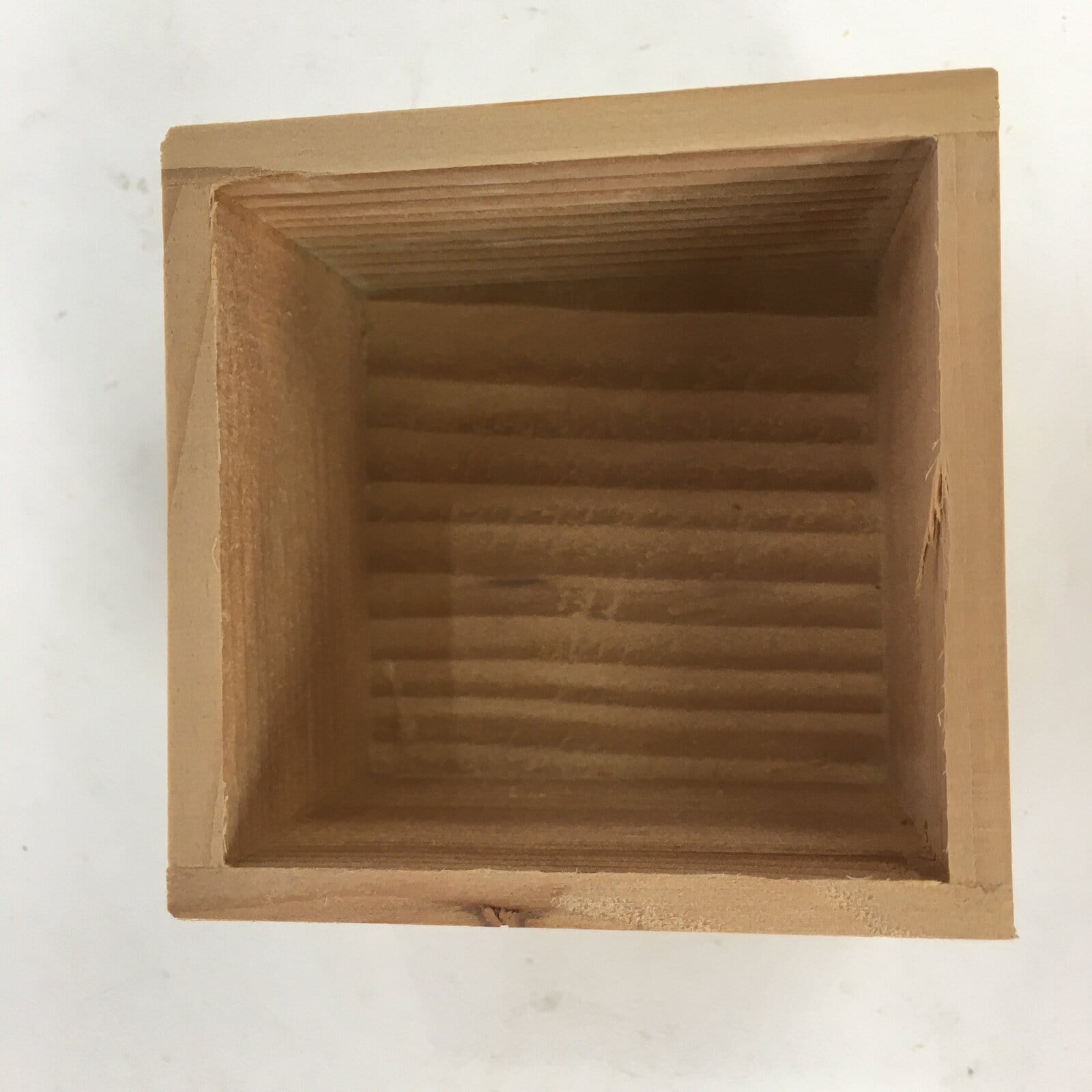 Japanese Wooden Storage Box Pottery Vtg Small Hako Inside 7x 6.9x5.4cm WB811