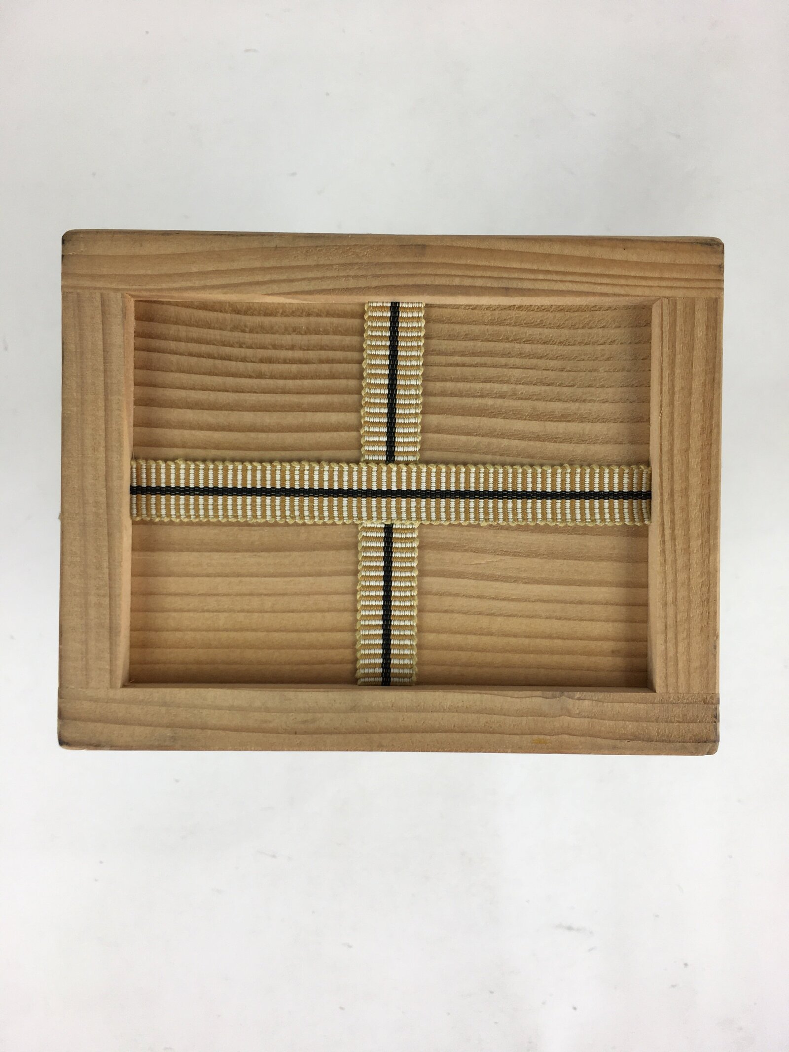 Japanese Wooden Storage Box Vtg Pottery Hako Inside 13.8x10.5x21.0cm WB942