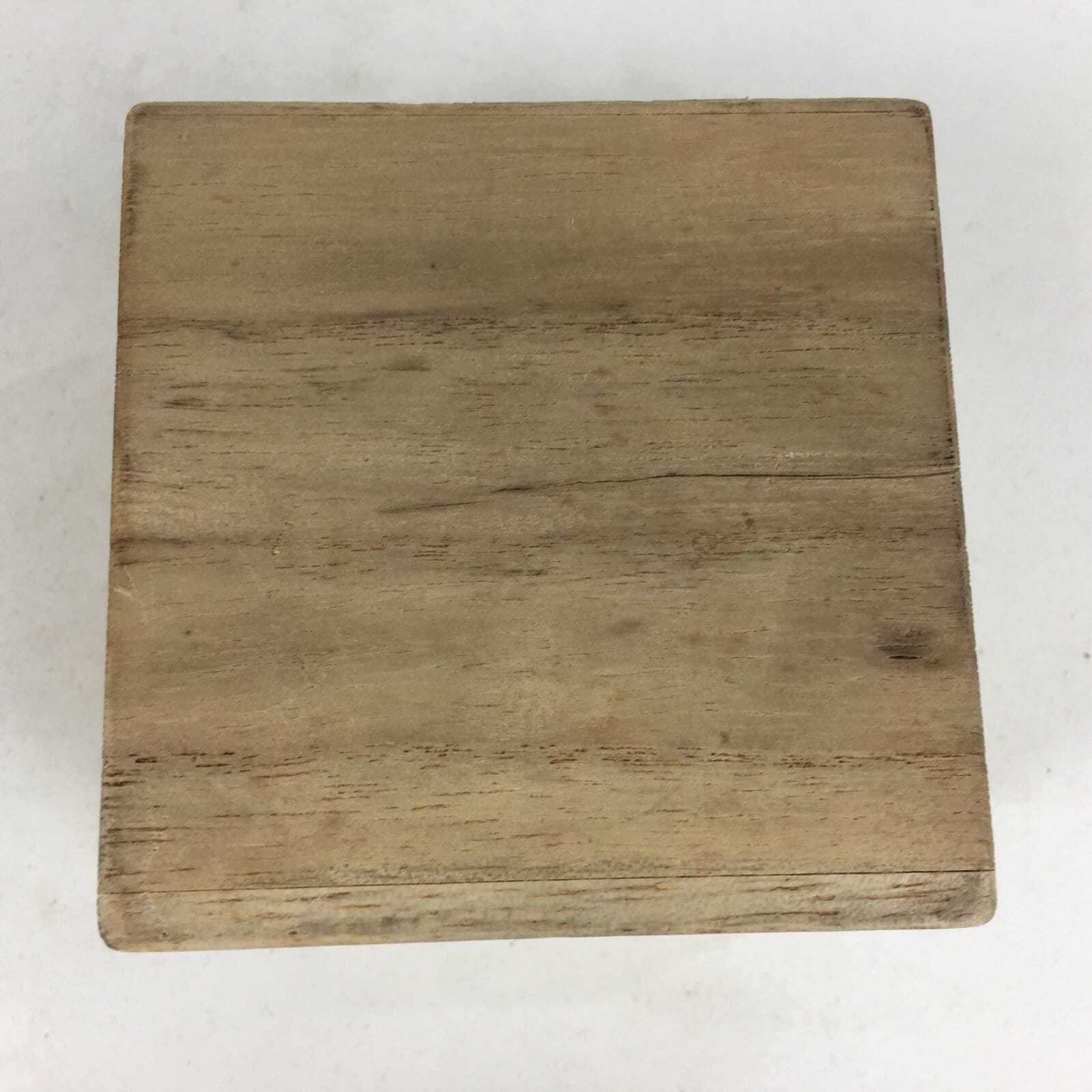 Japanese Wooden Storage Box Vtg Pottery Hako Inside 6.9x6.9x4.8cm WB894