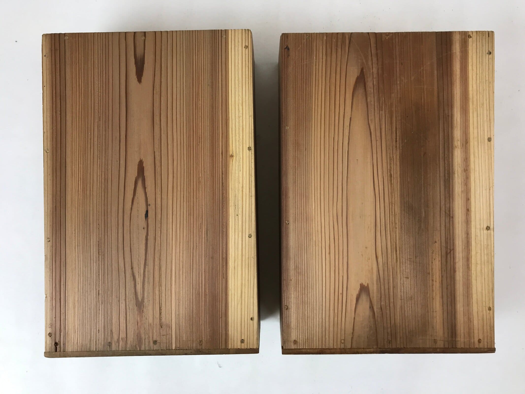 Japanese Wooden Storage Chest Vtg Large Lockbox Safe 2 Drawers Brown T363