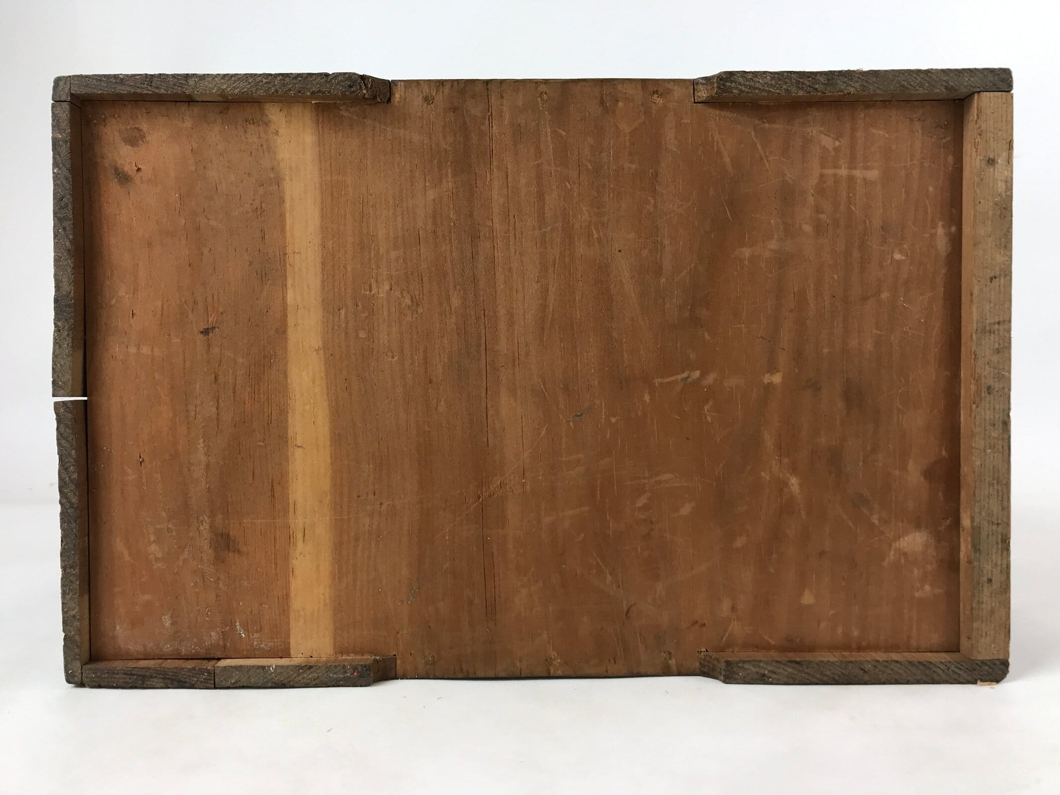 Japanese Wooden Storage Chest Vtg Large Lockbox Safe 2 Drawers Brown T363