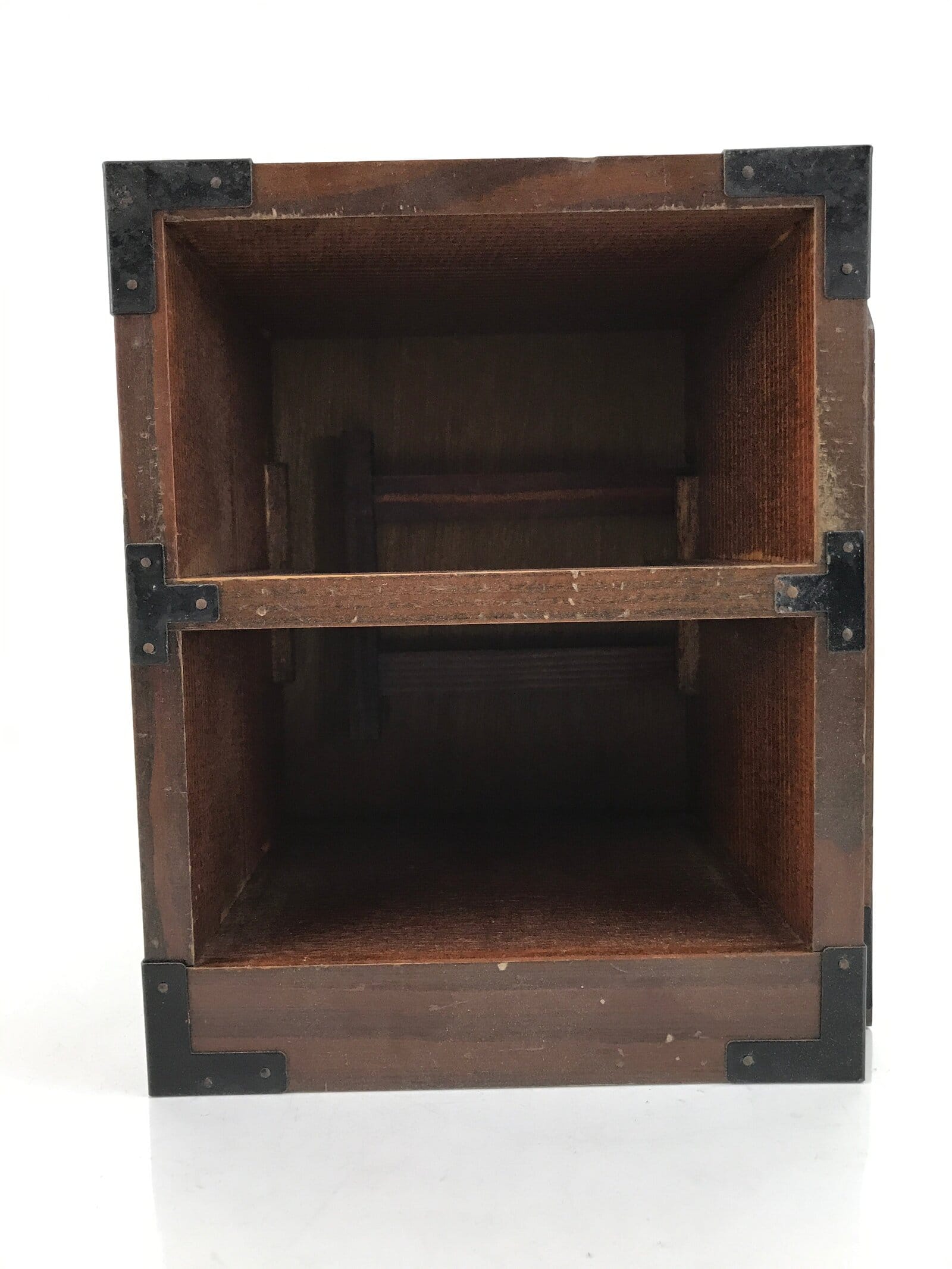 Japanese Wooden Tansu Storage Chest Bookshelf Vtg Trinket Box 2 Drawers T371