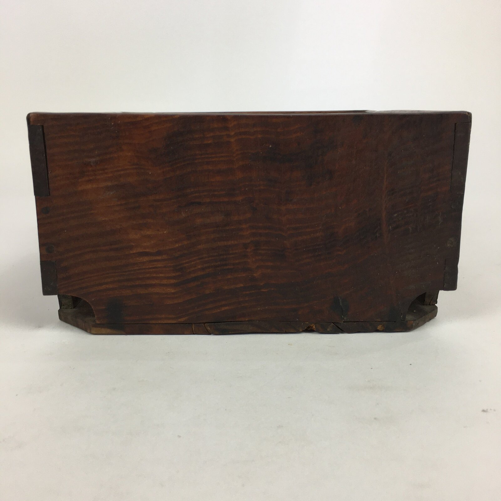 Japanese Wooden Varnished Box Vtg Rectangle Box-Tray Brown Tea Ceremony UR658