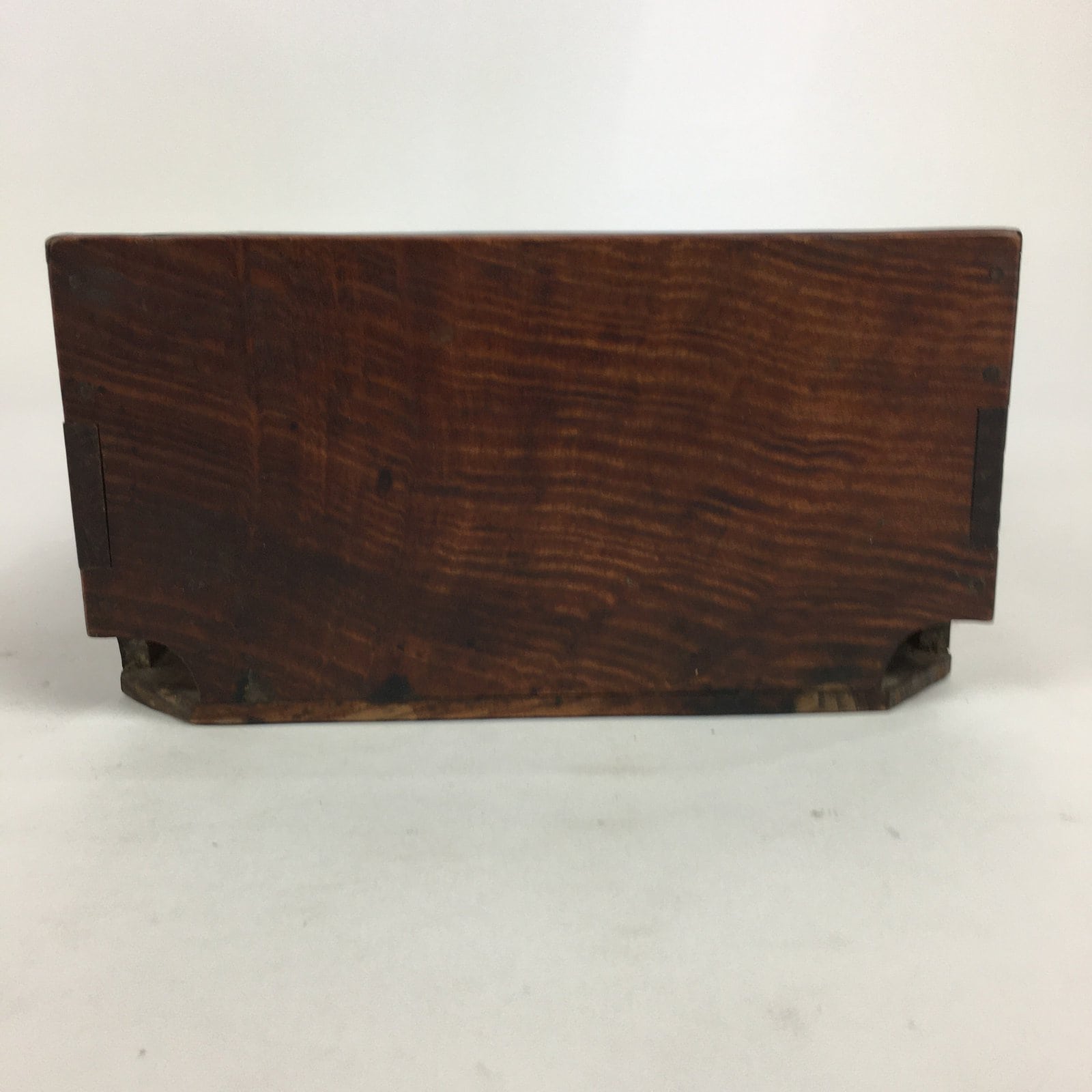 Japanese Wooden Varnished Box Vtg Rectangle Box-Tray Brown Tea Ceremony UR658