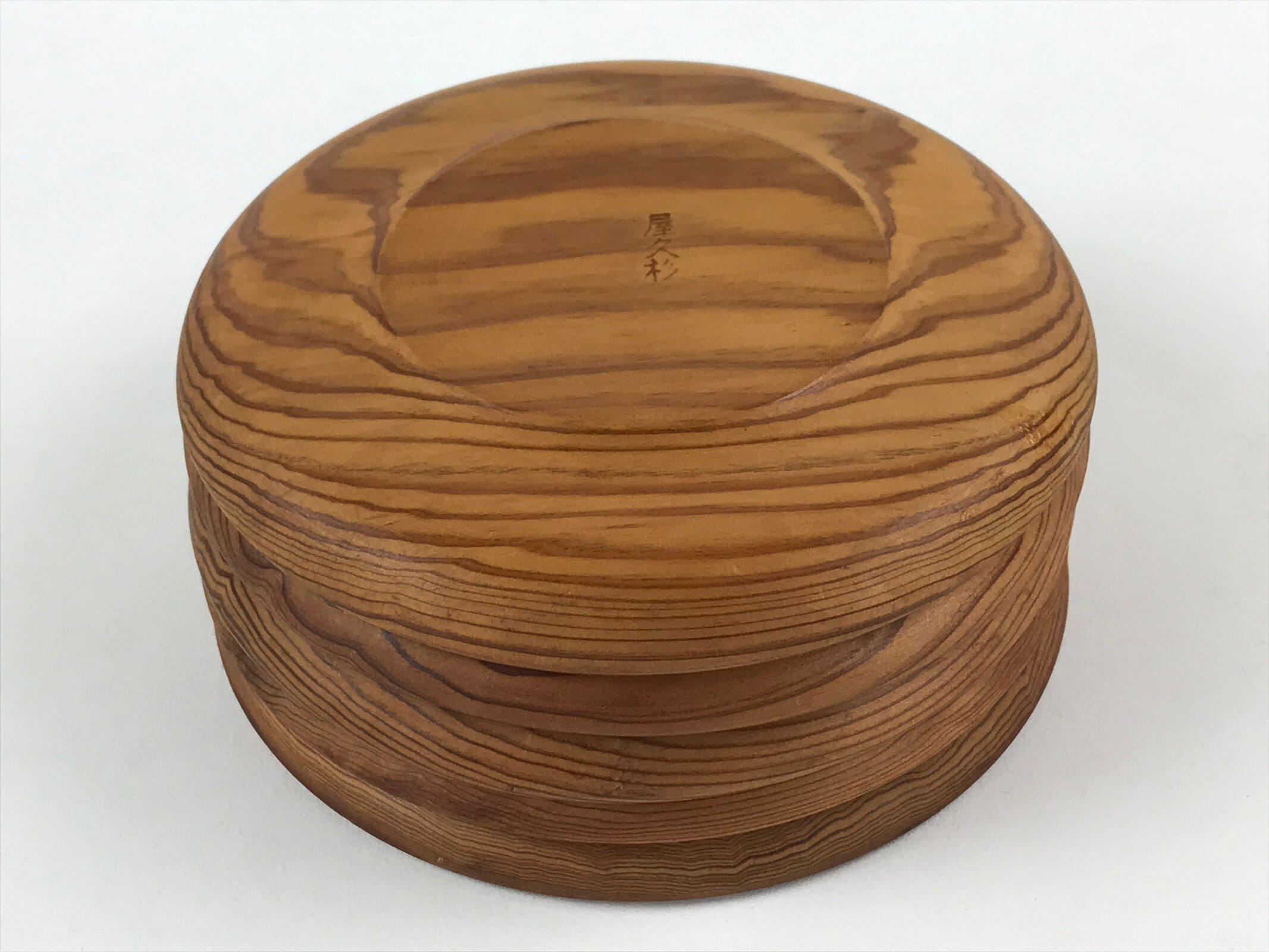 Japanese Wooden Yakusugi Drink Saucer 5pc Set Vtg Chataku Coaster Round UR937