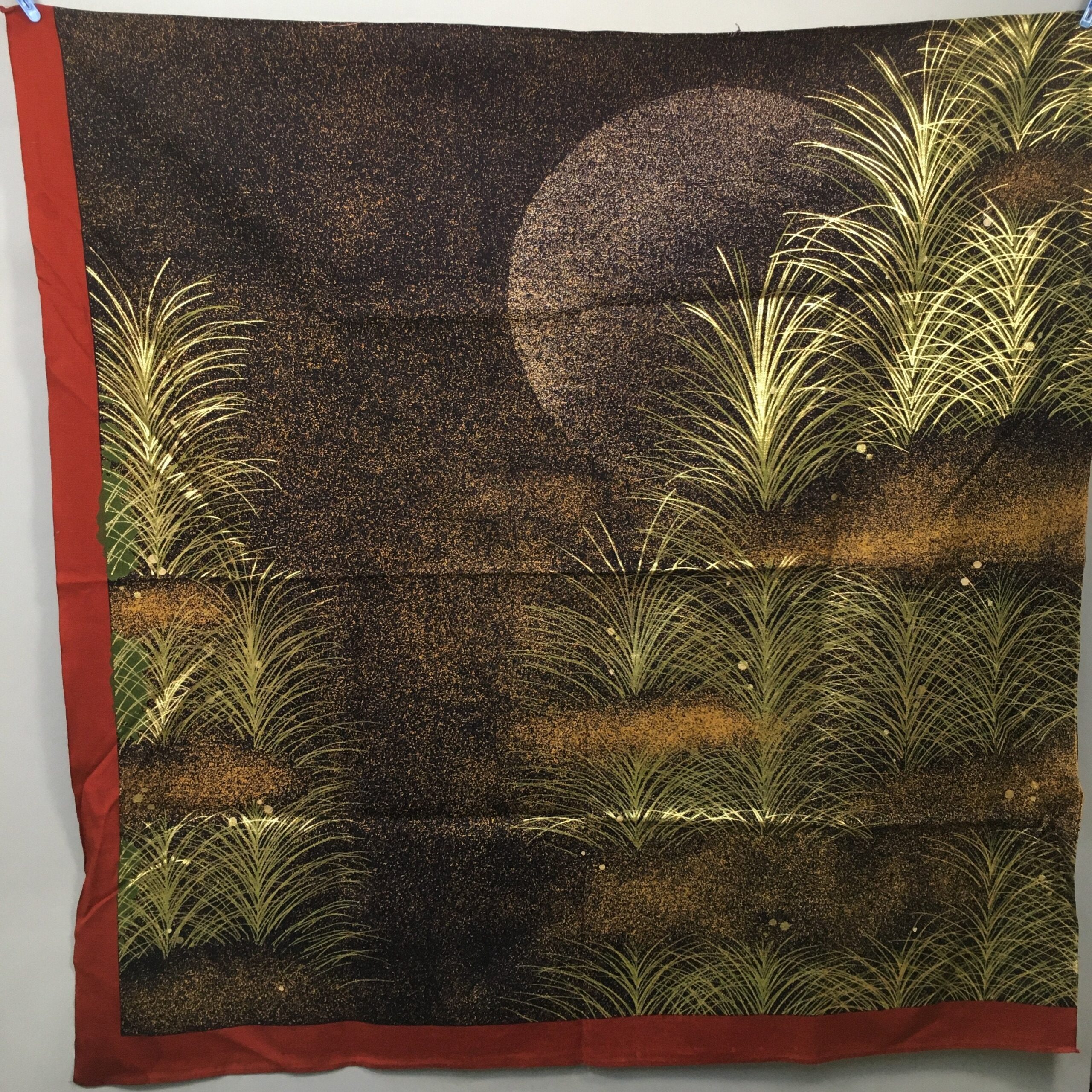 Japanese Wrap Cloth Furoshiki Fabric Cotton Gold Brown Red FU133