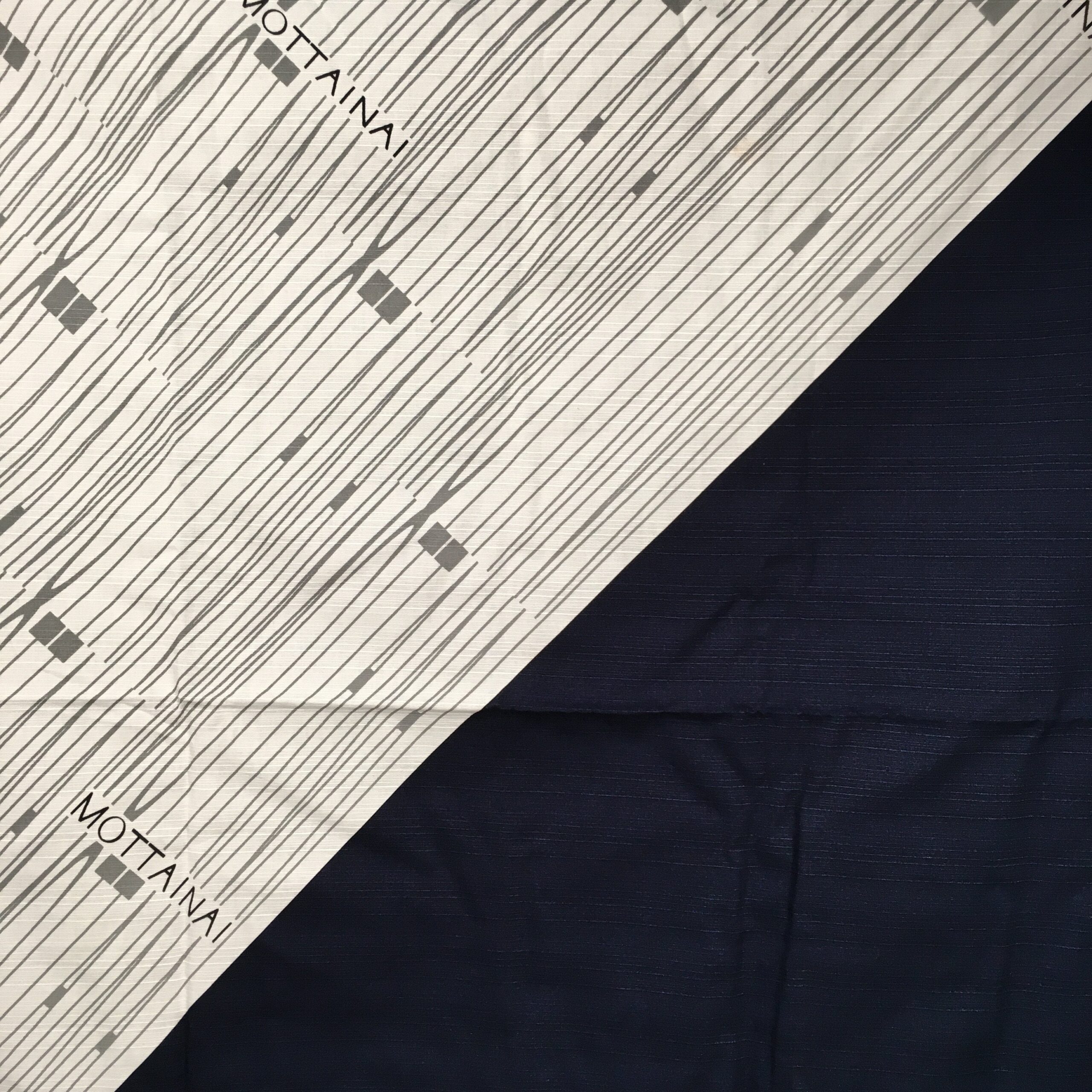 Japanese Wrap Cloth Furoshiki Fabric Cotton Mottainai Navy Blue Grey FU162